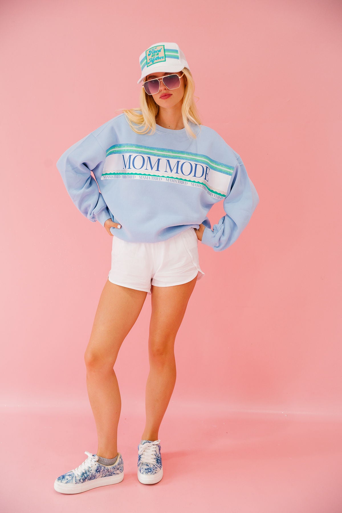 MOM MODE BLUE PULLOVER PULLOVER Judith March