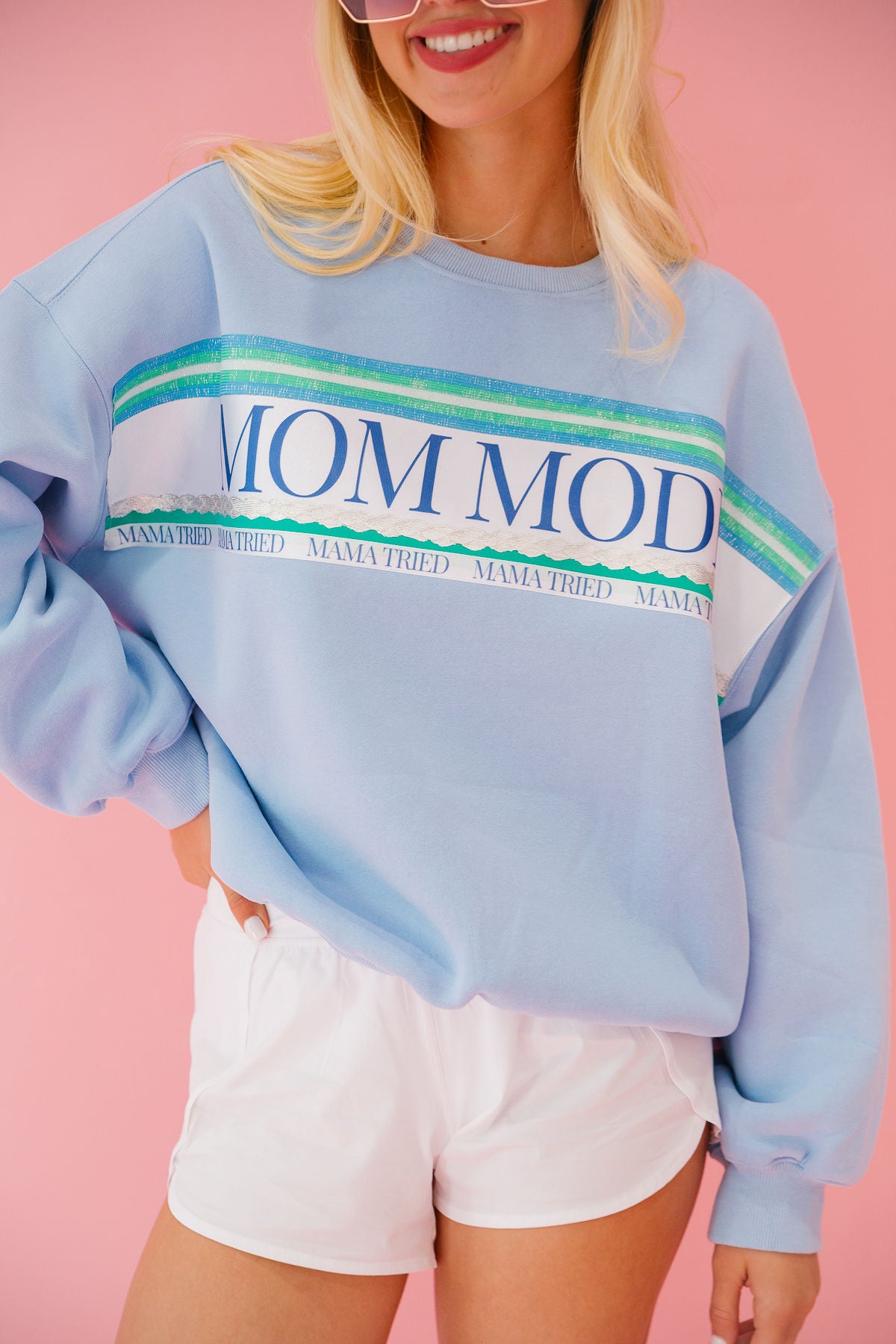 MOM MODE BLUE PULLOVER PULLOVER Judith March