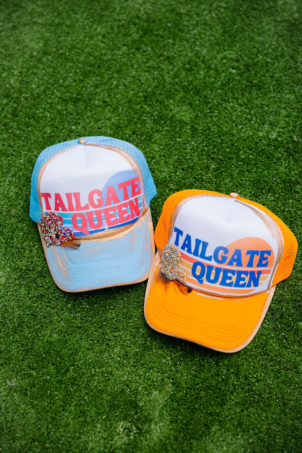 TAILGATE QUEEN ORANGE TRUCKER HAT TRUCKER HAT Judith March