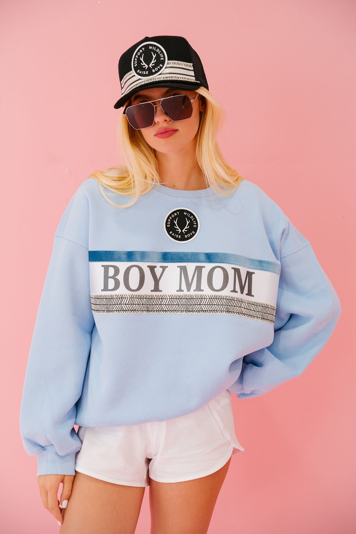 BOY MOM RIBBON BLUE PULLOVER PULLOVER Judith March
