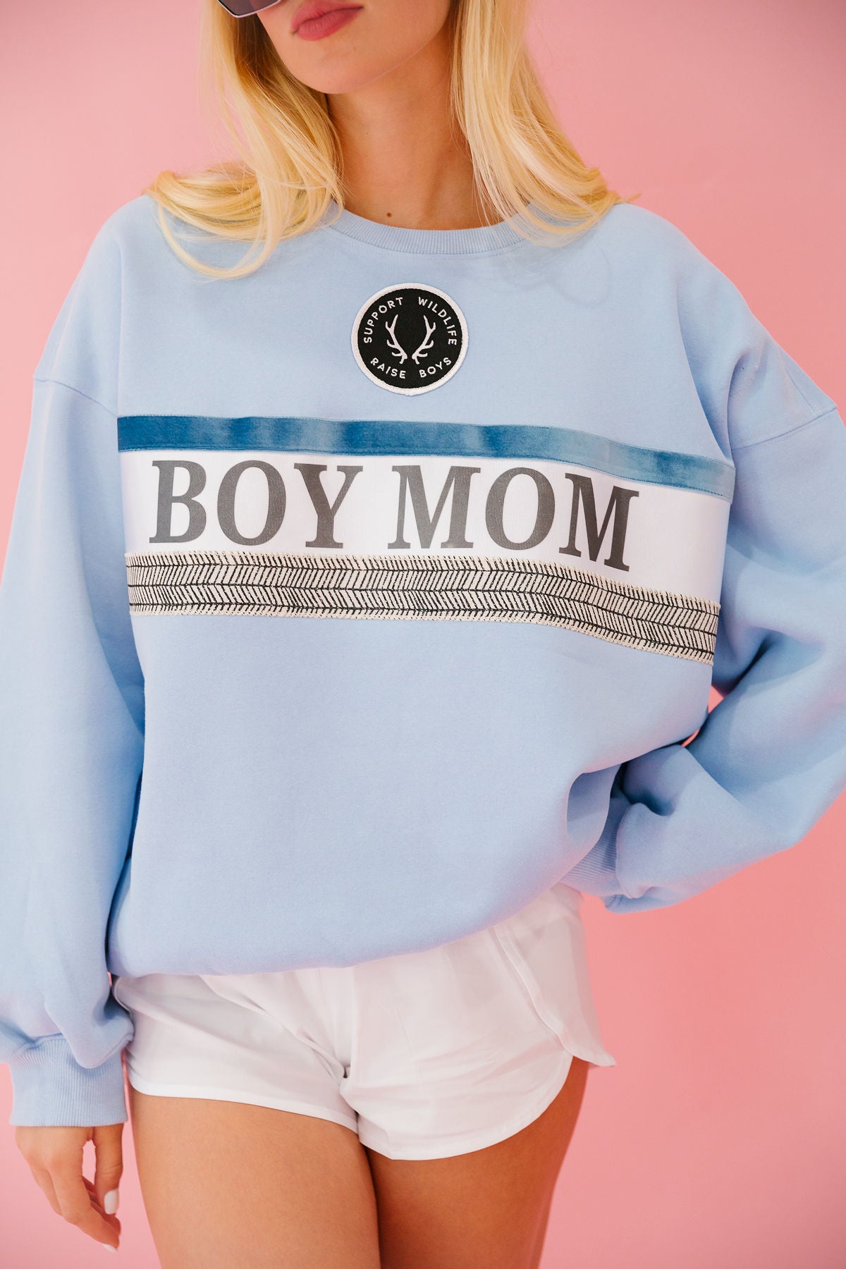 BOY MOM RIBBON BLUE PULLOVER PULLOVER Judith March