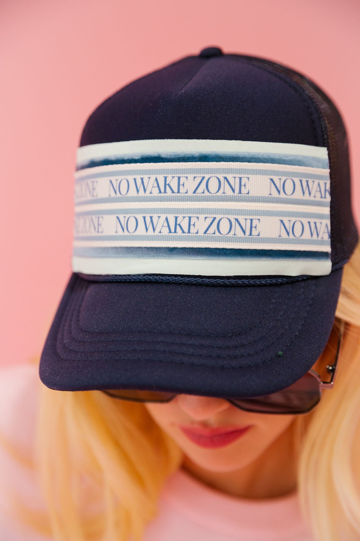NO WAKE ZONE TRUCKER HAT HAT Judith March