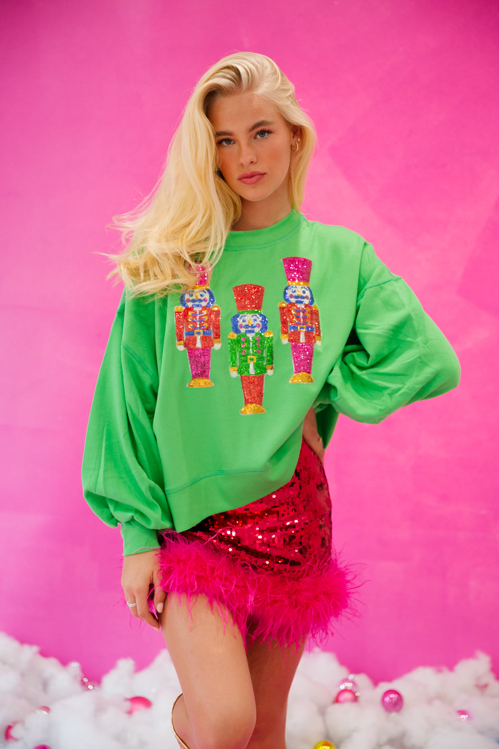 COLORFUL SEQUIN NUTCRACKER PULLOVERS PULLOVER Judith March