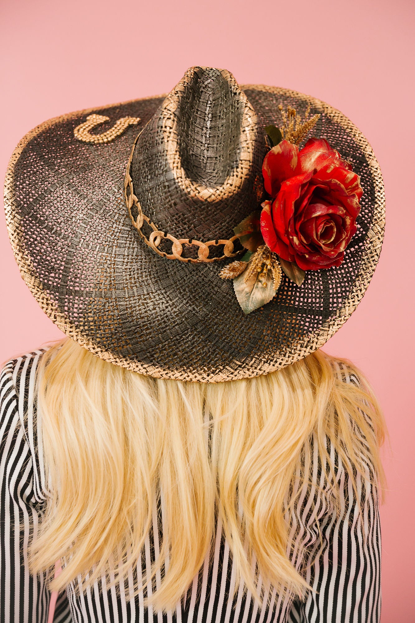 HORSESHOE ROSES BLACK SUN HAT Sun hat Judith March