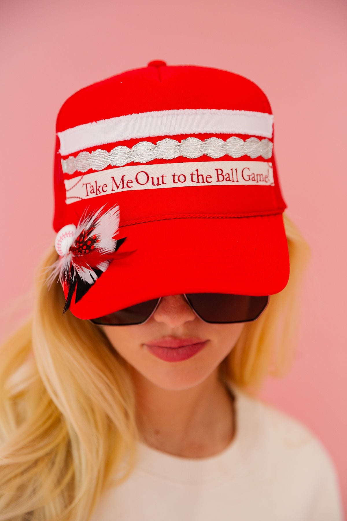 OUT TO THE BALL GAME TRUCKER HAT HAT Judith March