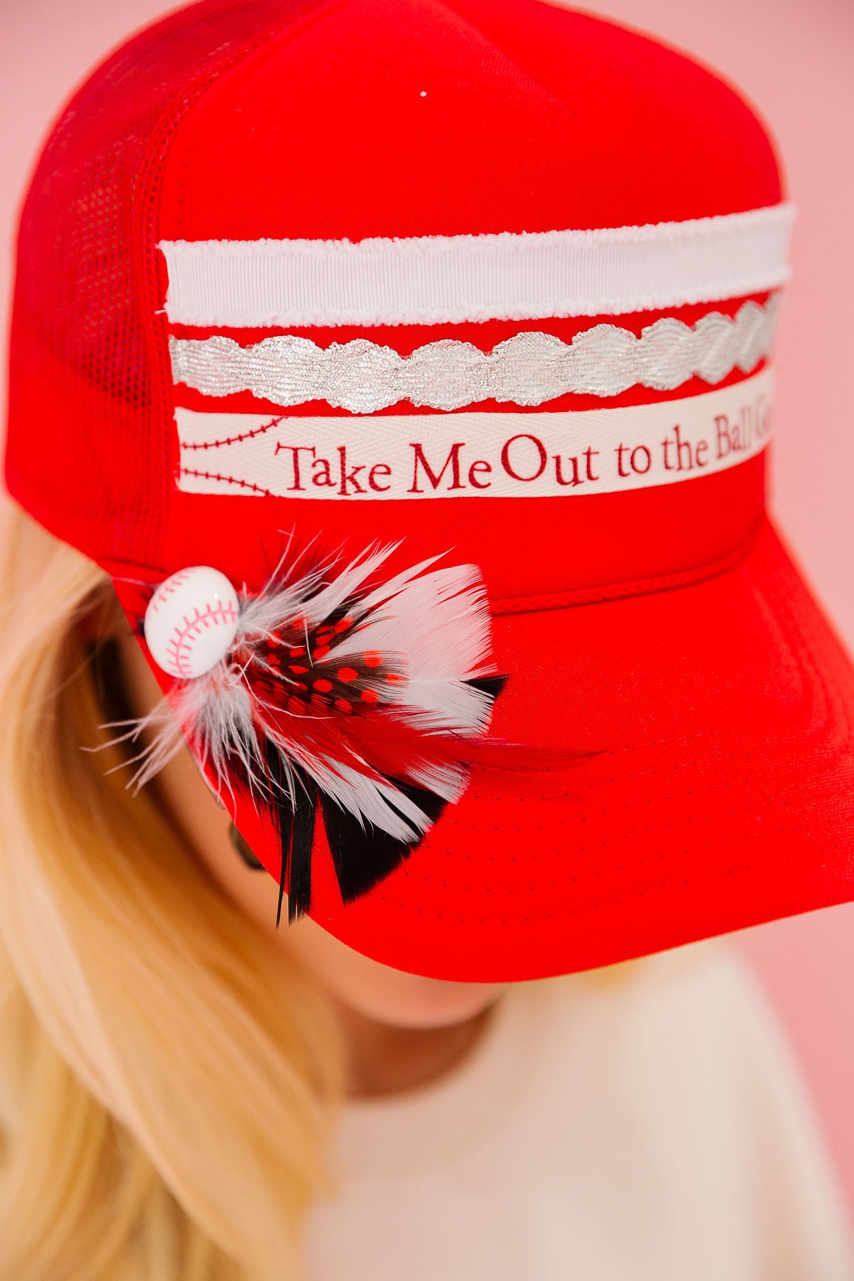 OUT TO THE BALL GAME TRUCKER HAT HAT Judith March
