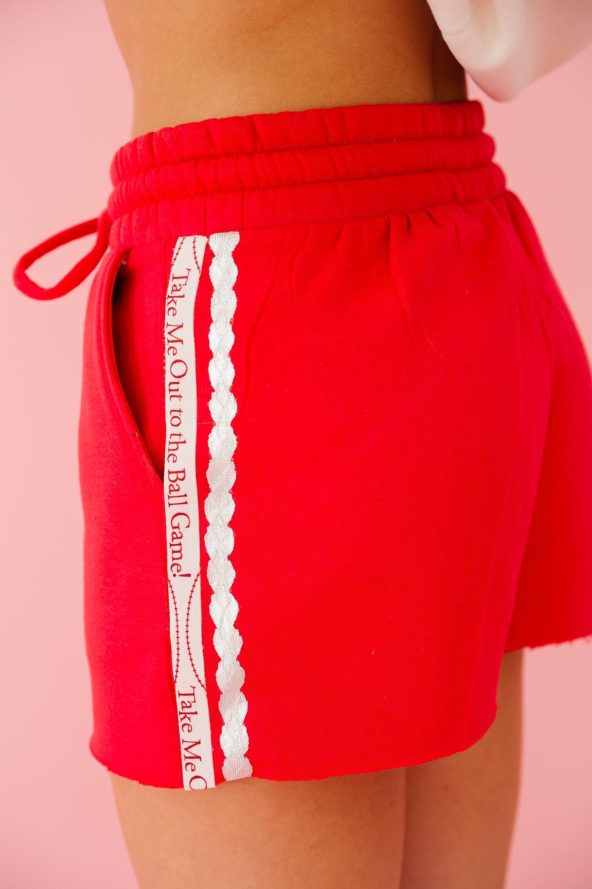 OUT TO THE BALL GAME RED SHORTS SHORTS Judith March