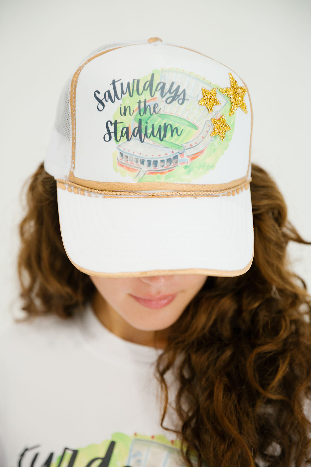 SATURDAYS IN THE STADIUM TRUCKER HAT TRUCKER HAT Judith March