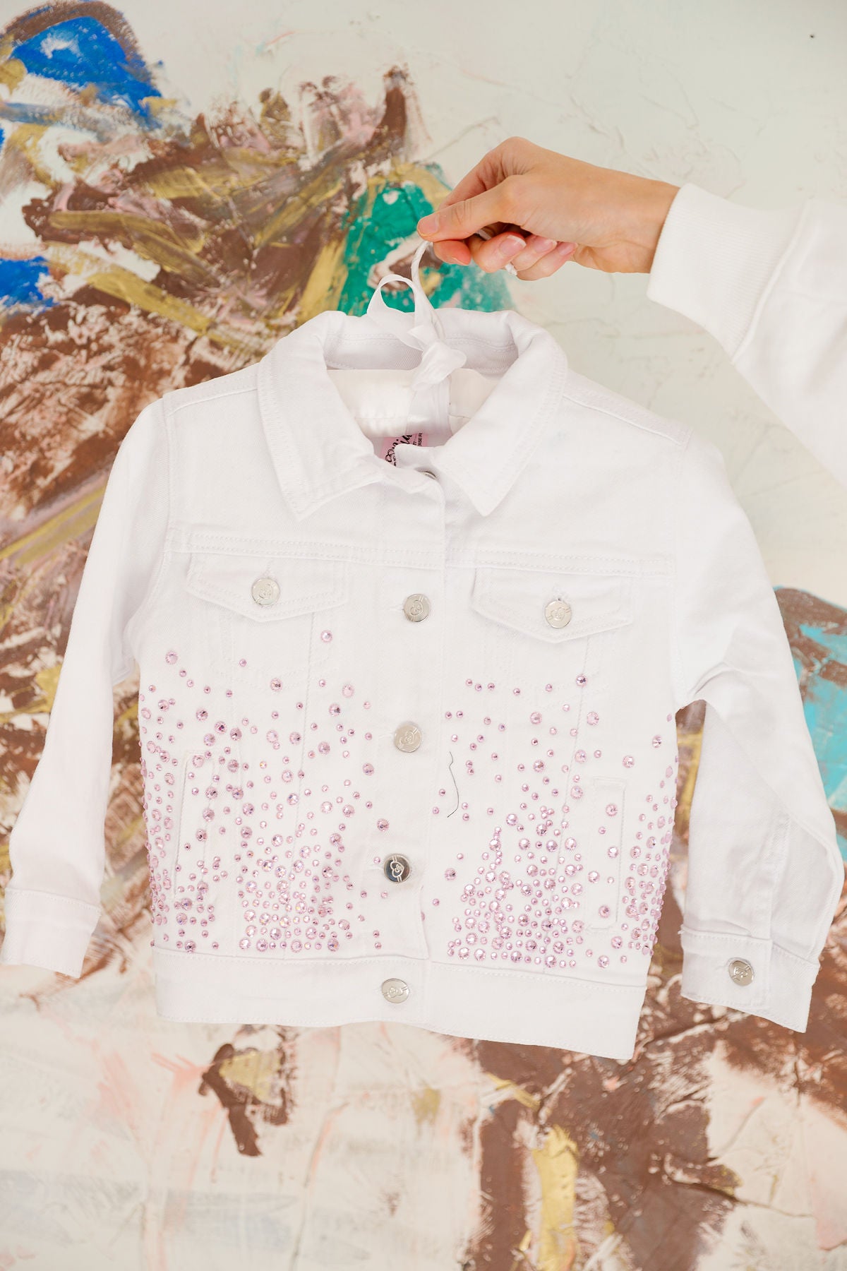 MINI KIDS BLUSH SPARKLE DENIM JACKETS JACKET Judith March