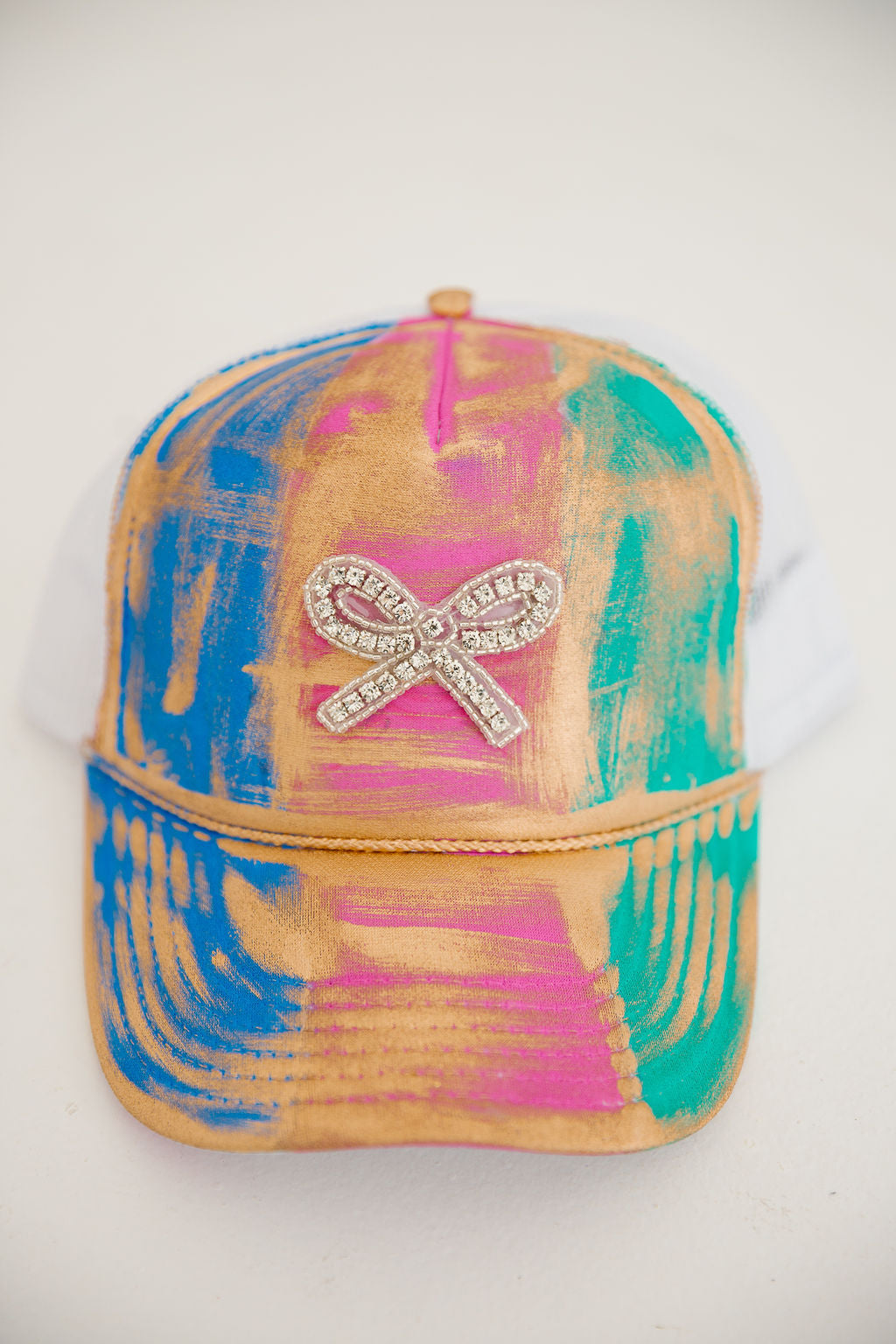 Pink Turquoise Trucker Hats BBWS QLD Logo Teal/Lavender Trucker At