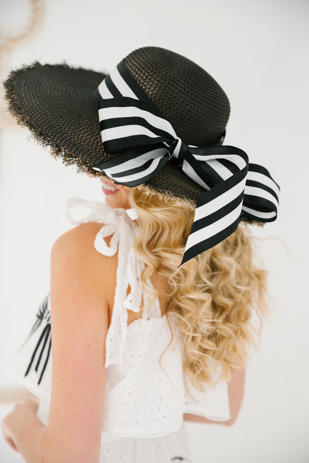 COASTAL STRIPES BLACK SUN HAT Sun hat Judith March