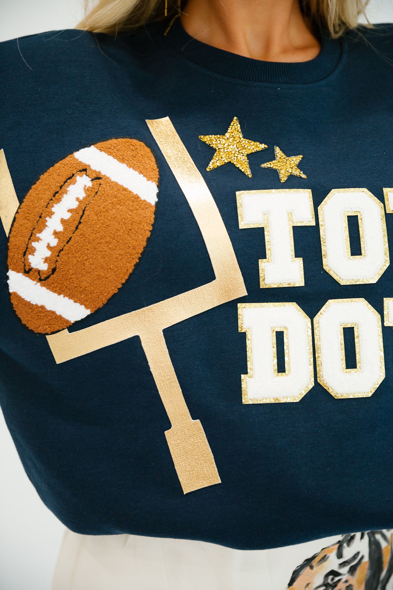 TOUCHDOWN NAVY PULLOVER PULLOVER Judith March