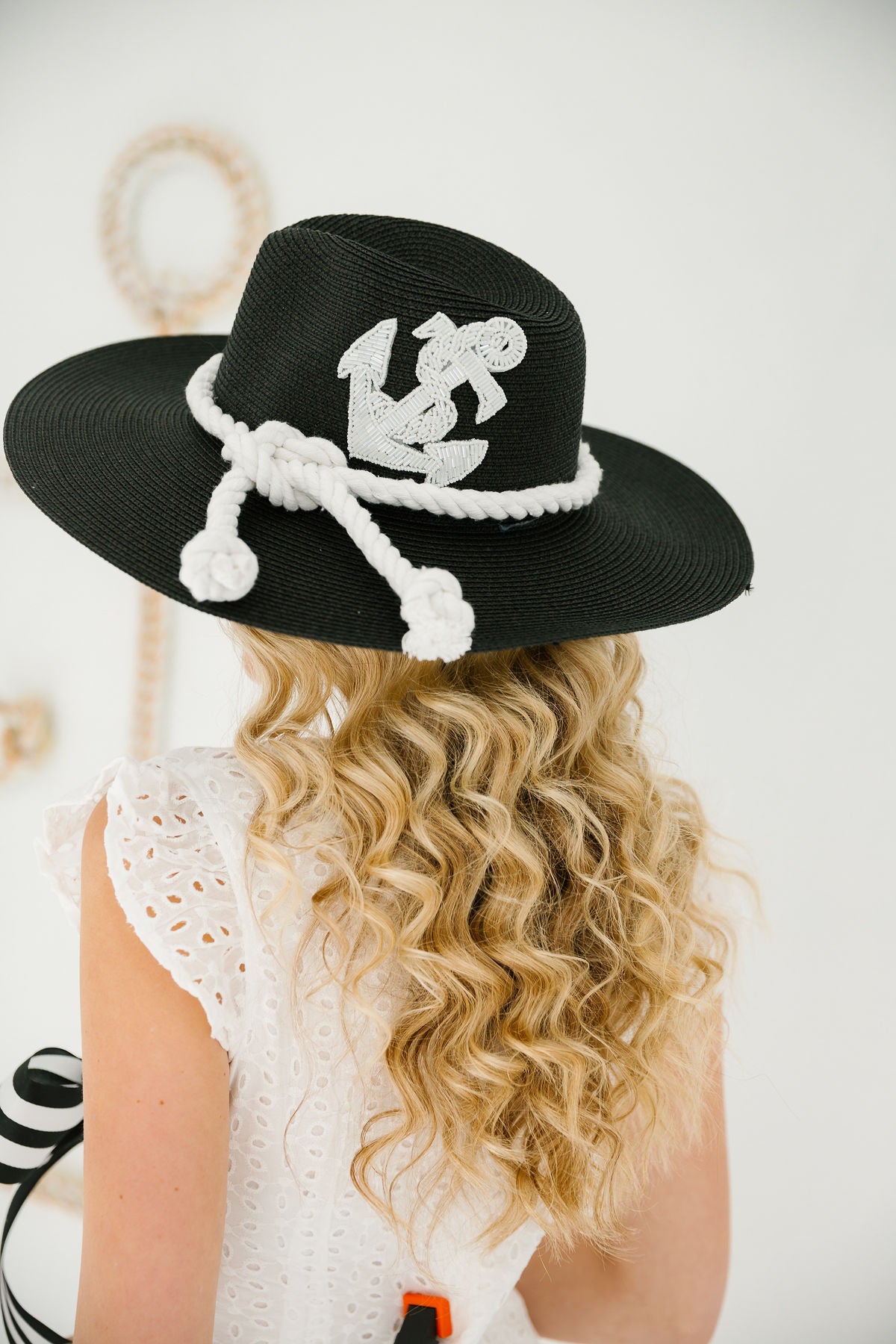 ANCHORS AWEIGH BLACK SUN HAT Sun hat Judith March