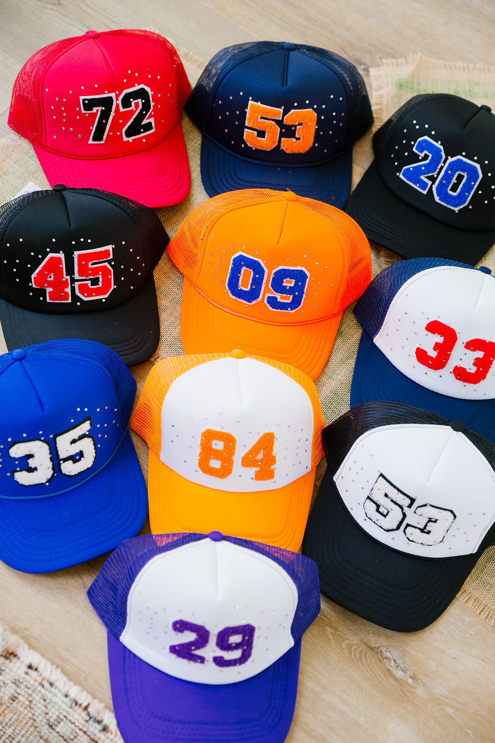 CUSTOM NUMBER PATCH TRUCKER HAT HAT Judith March