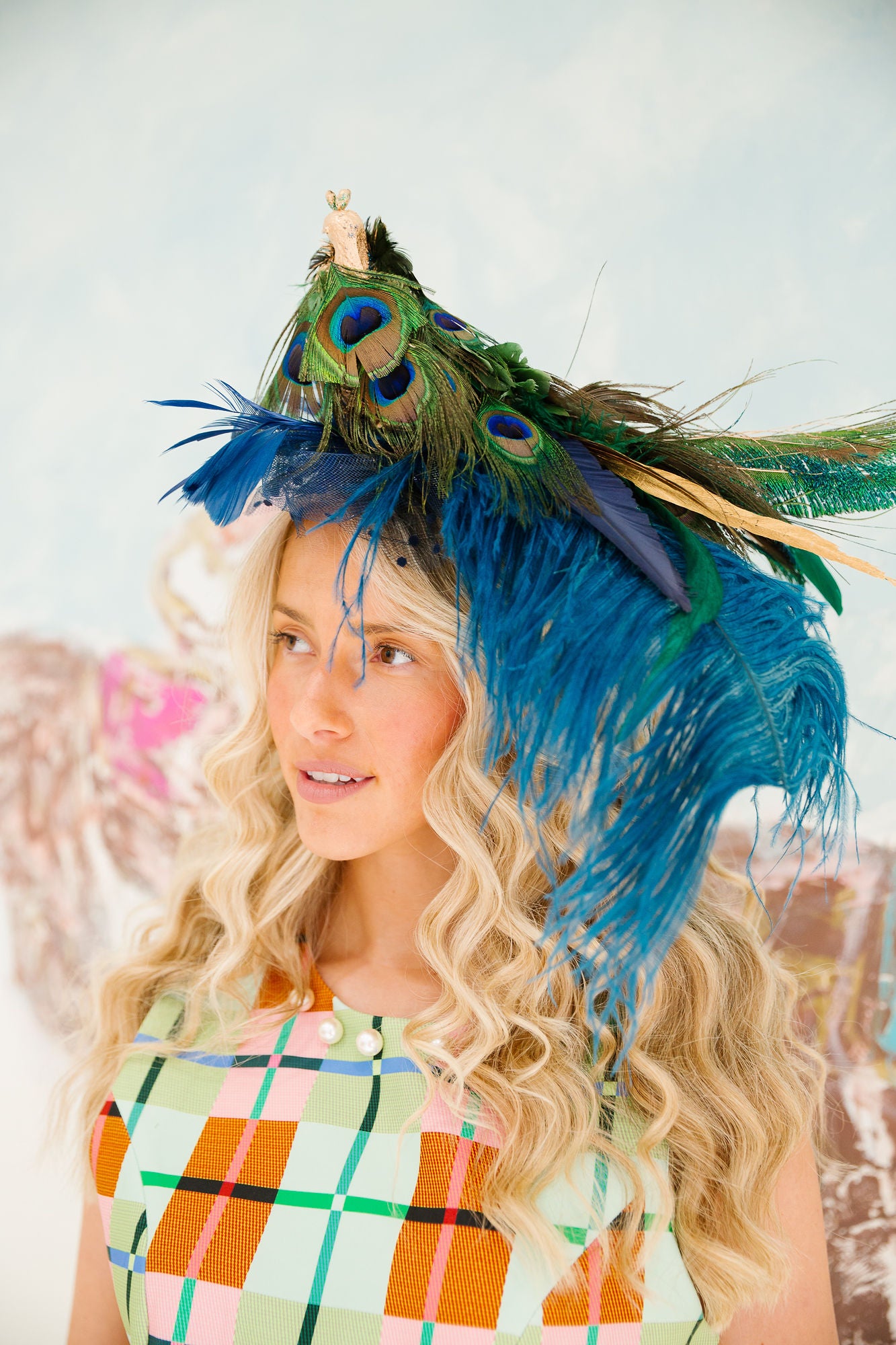 PEACOCK CROWN FASCINATOR (ONE OF A KIND) FASCINATOR Judith March