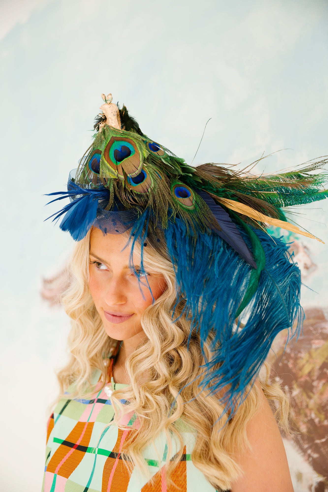 PEACOCK CROWN FASCINATOR (ONE OF A KIND) FASCINATOR Judith March