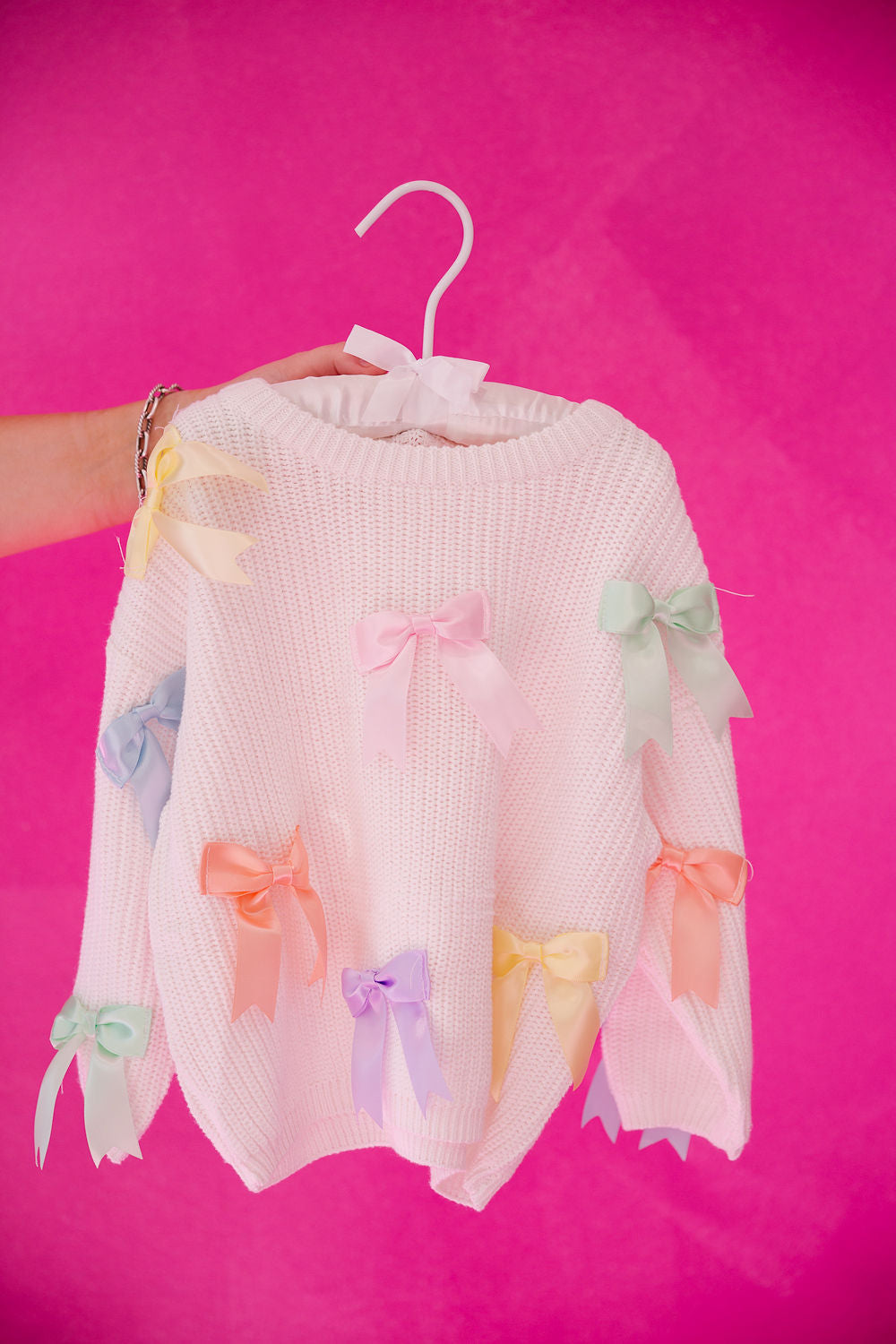 MINI KIDS PASTEL BOWS SWEATER SWEATER Judith March