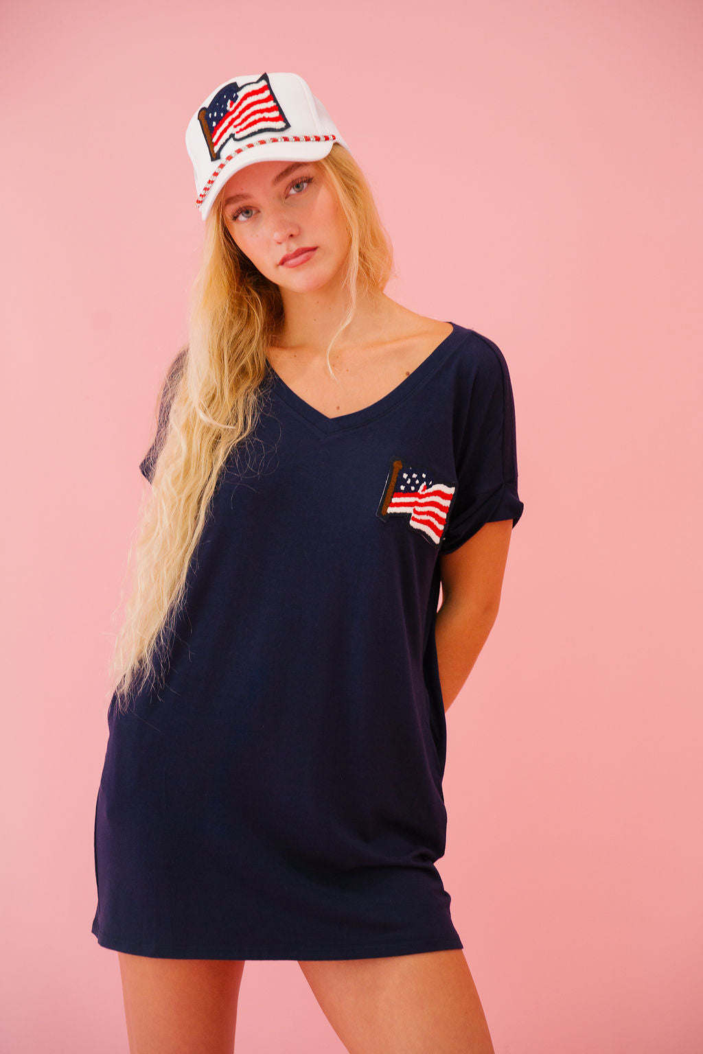 INDEPENDENCE DAY COVERUP WITH POCKETS DRESS Judith March