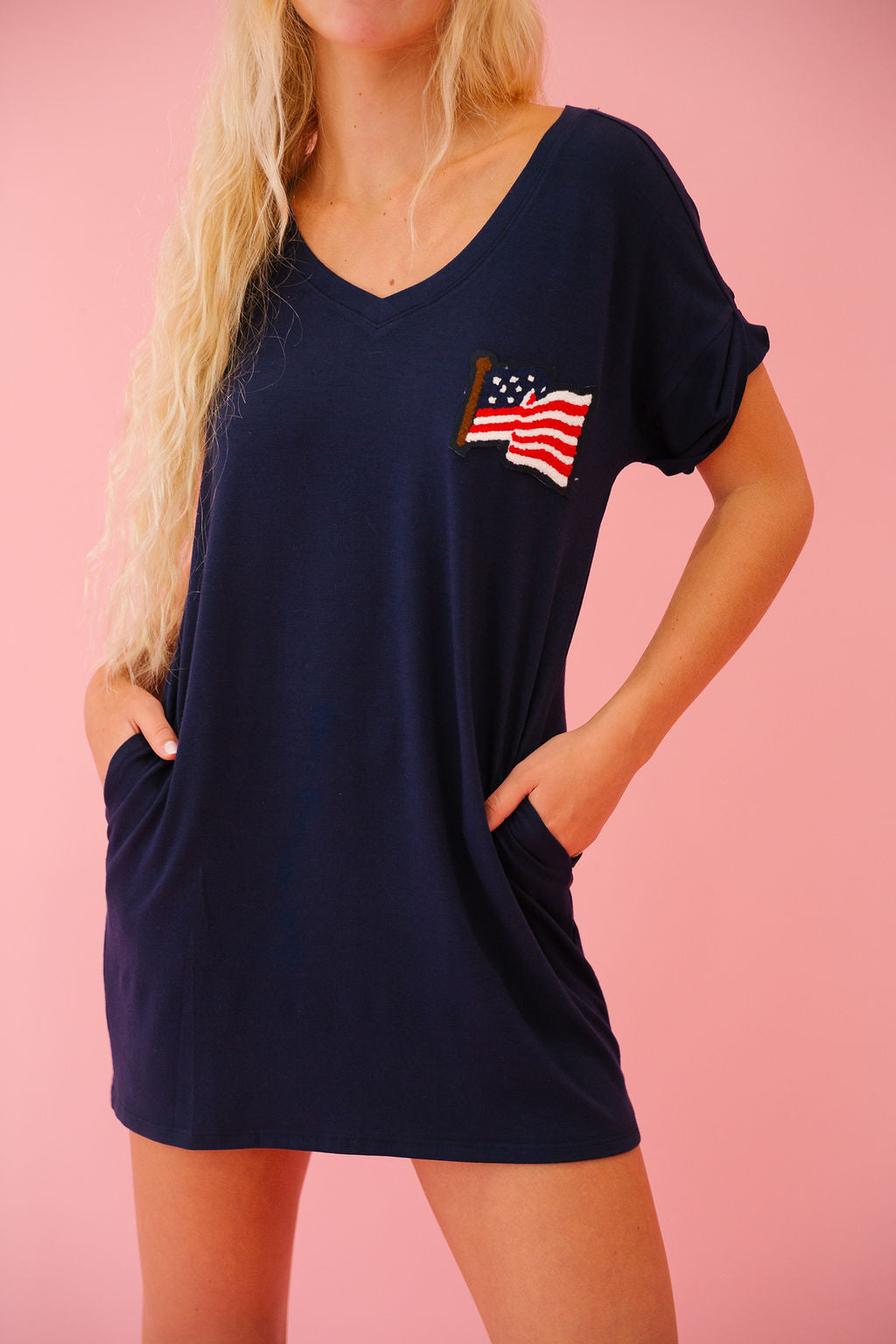 INDEPENDENCE DAY COVERUP WITH POCKETS DRESS Judith March