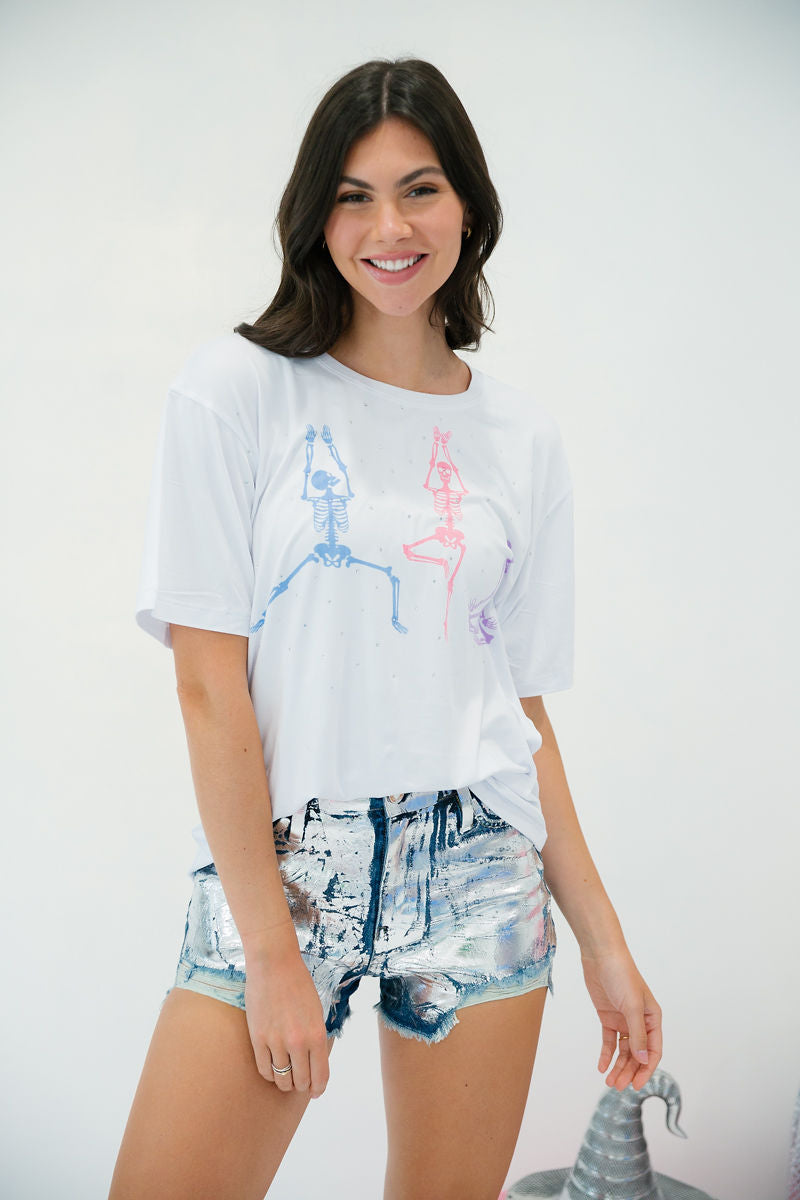 DANCING SKELETONS COLORFUL TEE TEE Judith March