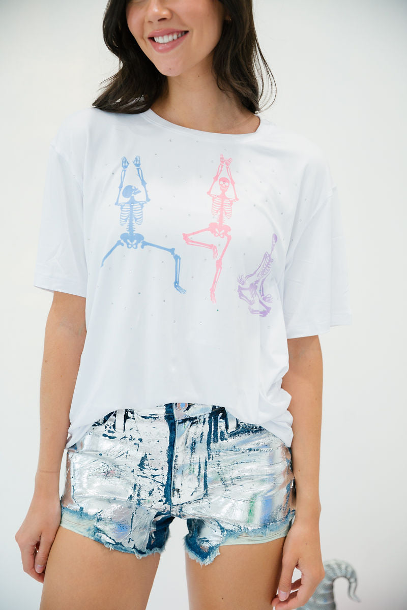 DANCING SKELETONS COLORFUL TEE TEE Judith March