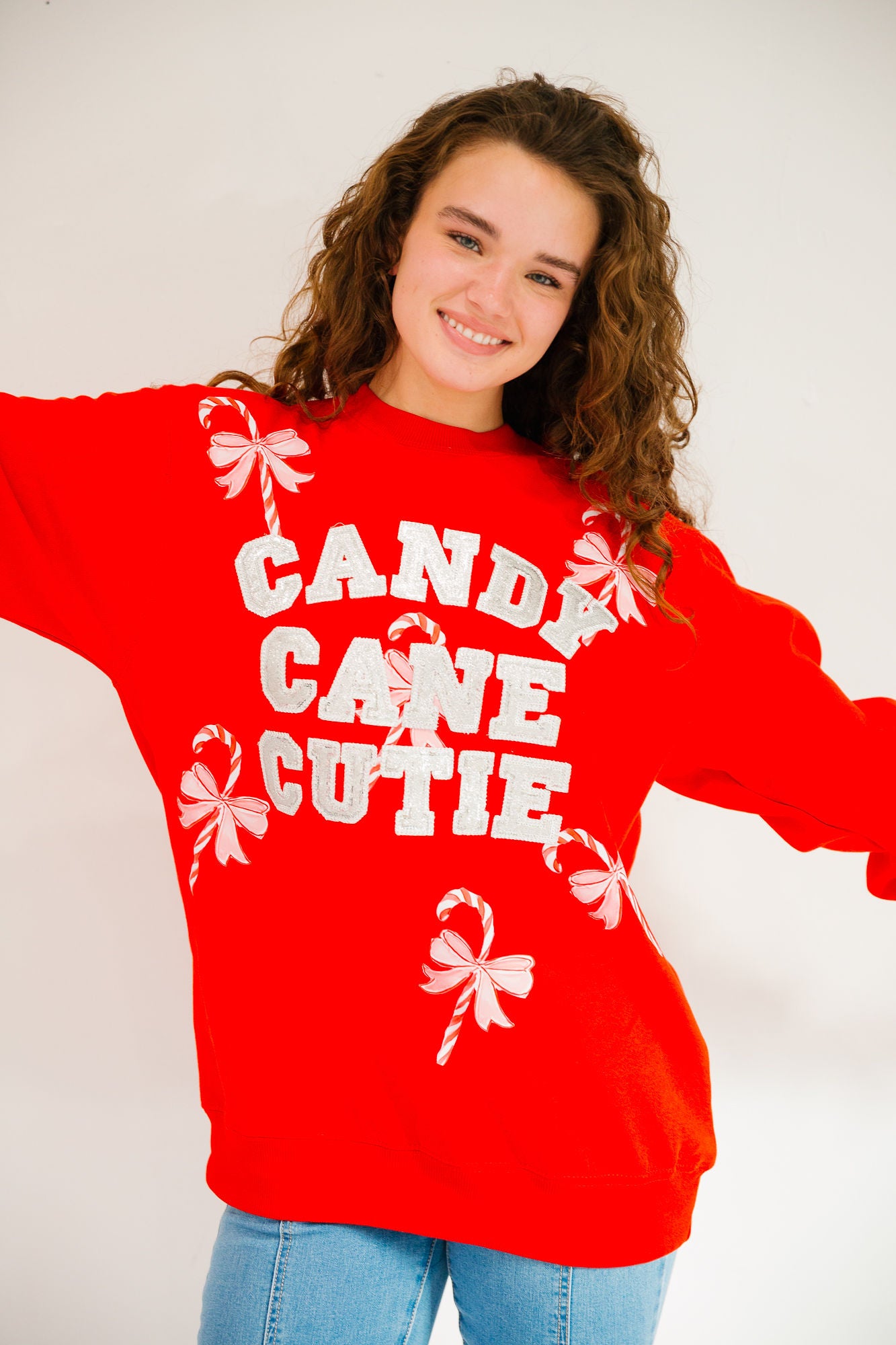 *CANDY CANE CUTIE RED PULLOVER - MEDIUM PULLOVER Judith March
