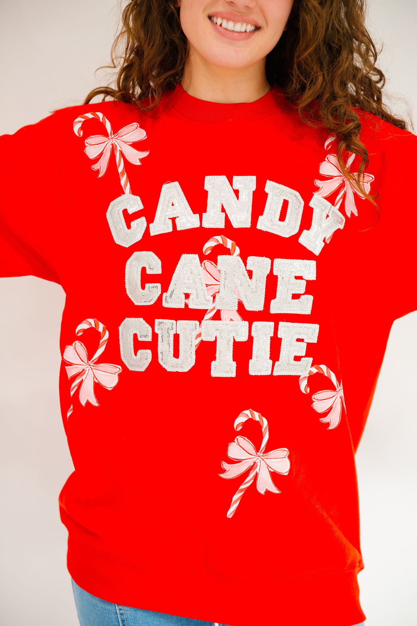 *CANDY CANE CUTIE RED PULLOVER - MEDIUM PULLOVER Judith March