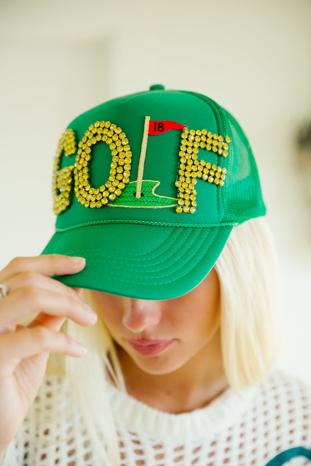 18TH HOLE GOLF GREEN HAT HAT Judith March