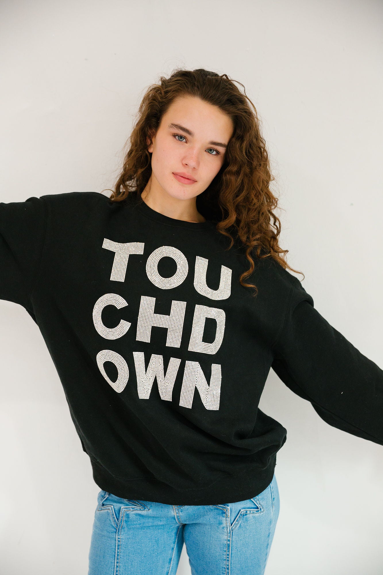 *TOUCHDOWN BLACK PULLOVER - SMALL PULLOVER Judith March