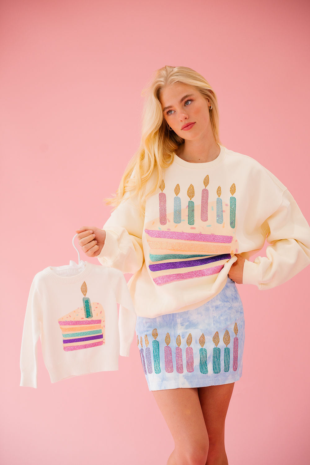 MINI KIDS BDAY CAKE SWEATER – Judith March