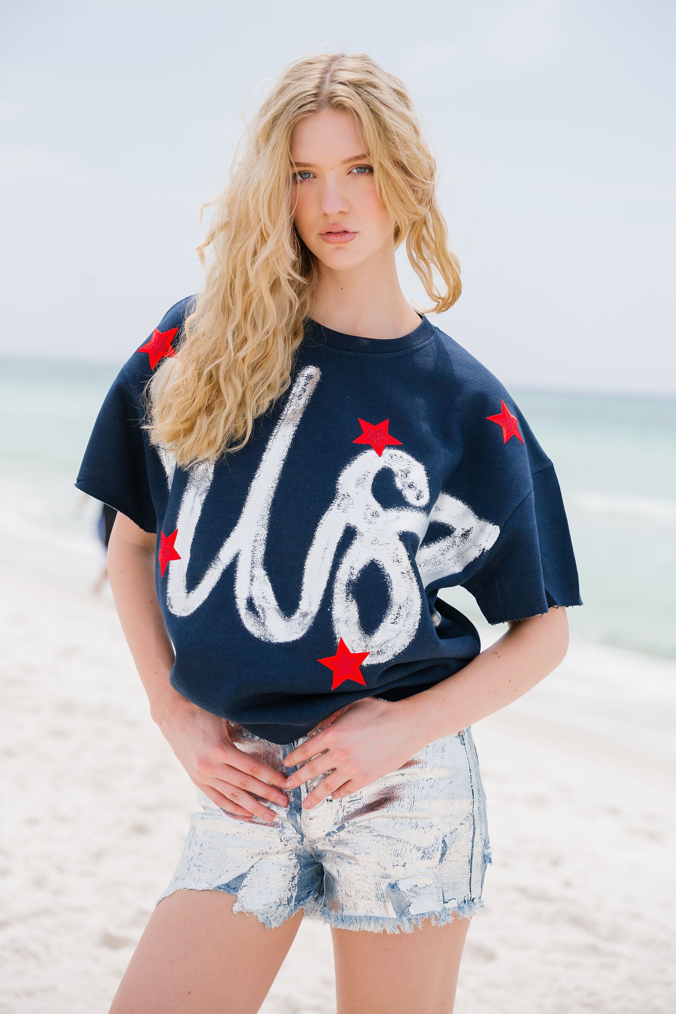 USA STAR SLEEVELESS PULLOVER PULLOVER Judith March