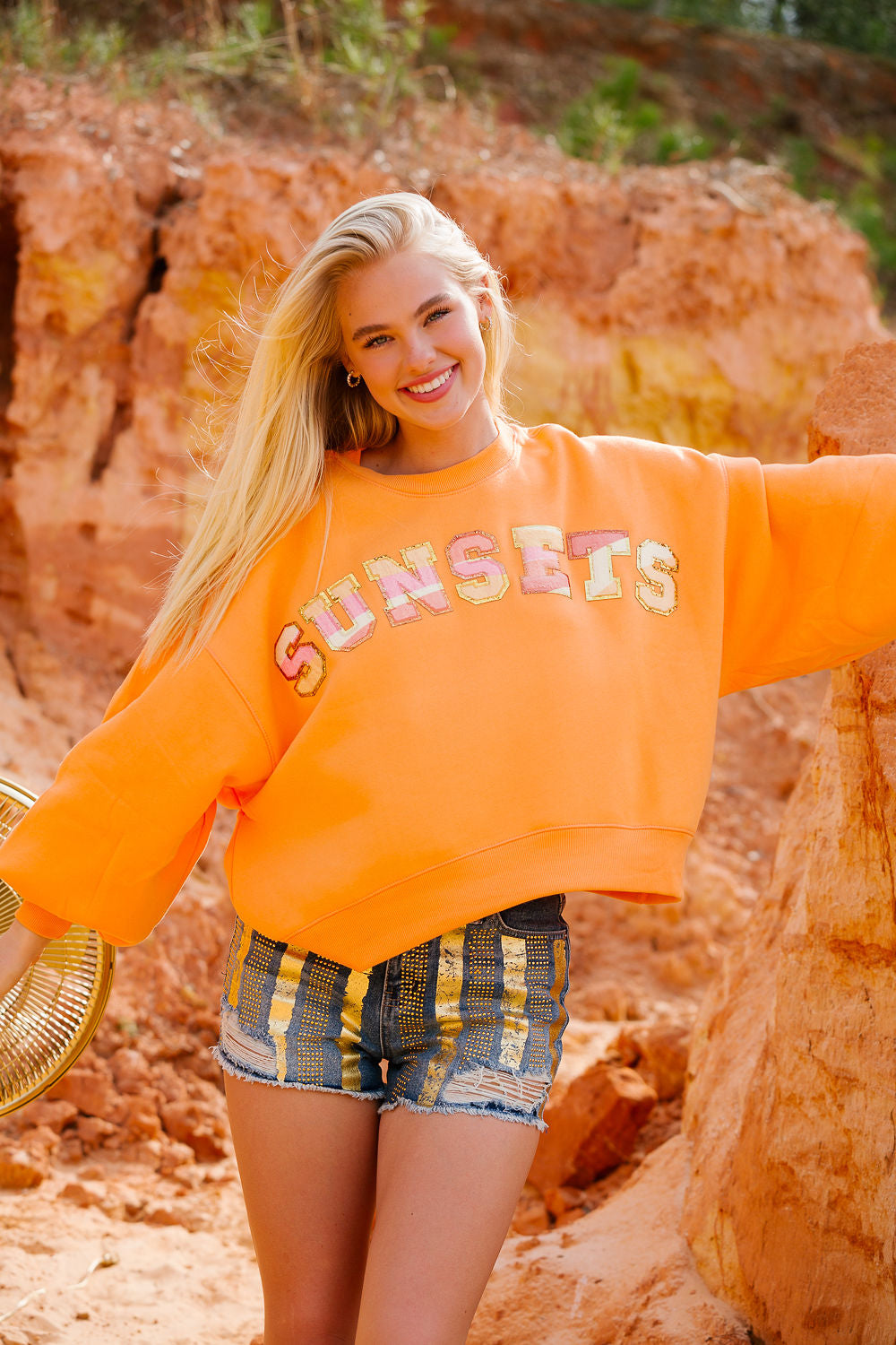 SUNSETS ORANGE PULLOVER pullover Judith March