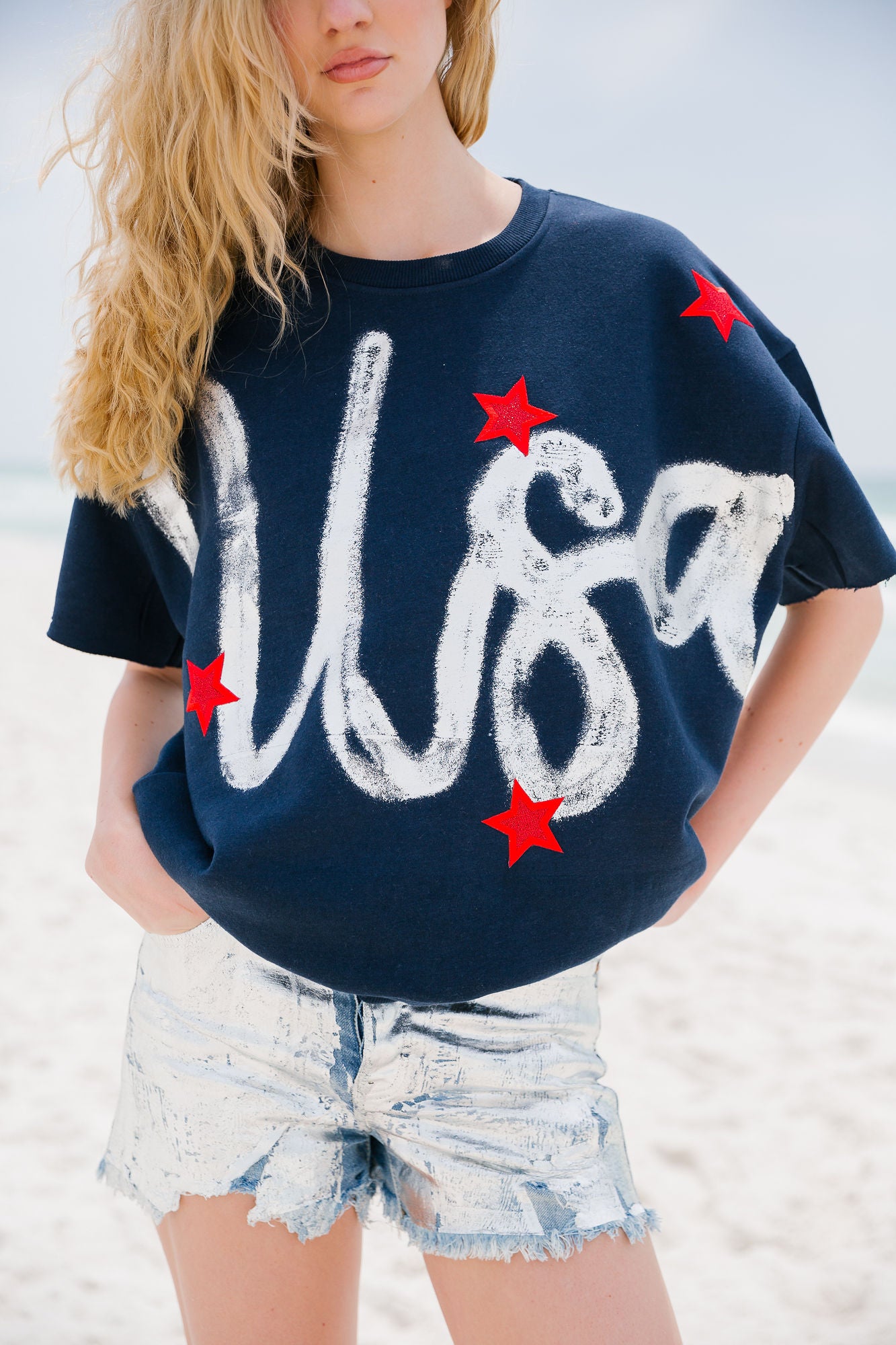 USA STAR SLEEVELESS PULLOVER PULLOVER Judith March