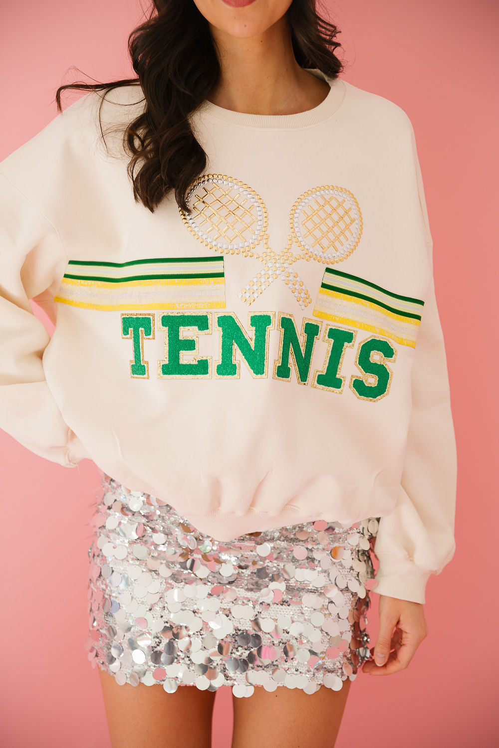 TENNIS DOUBLES CREAM PULLOVER pullover Judith March