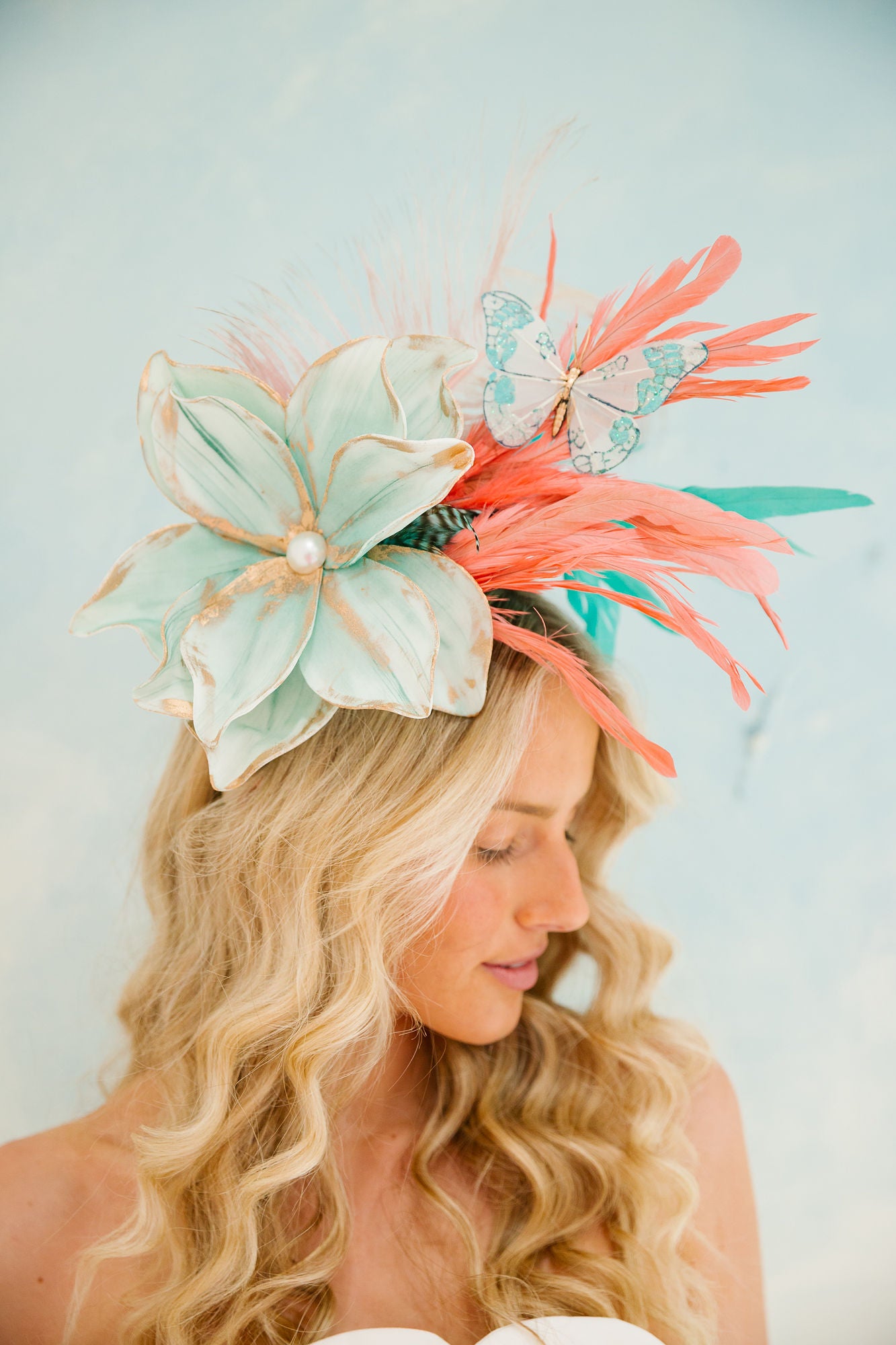 BLUEGRASS BLOSSOM FASCINATOR (ONE OF A KIND) FASCINATOR Judith March