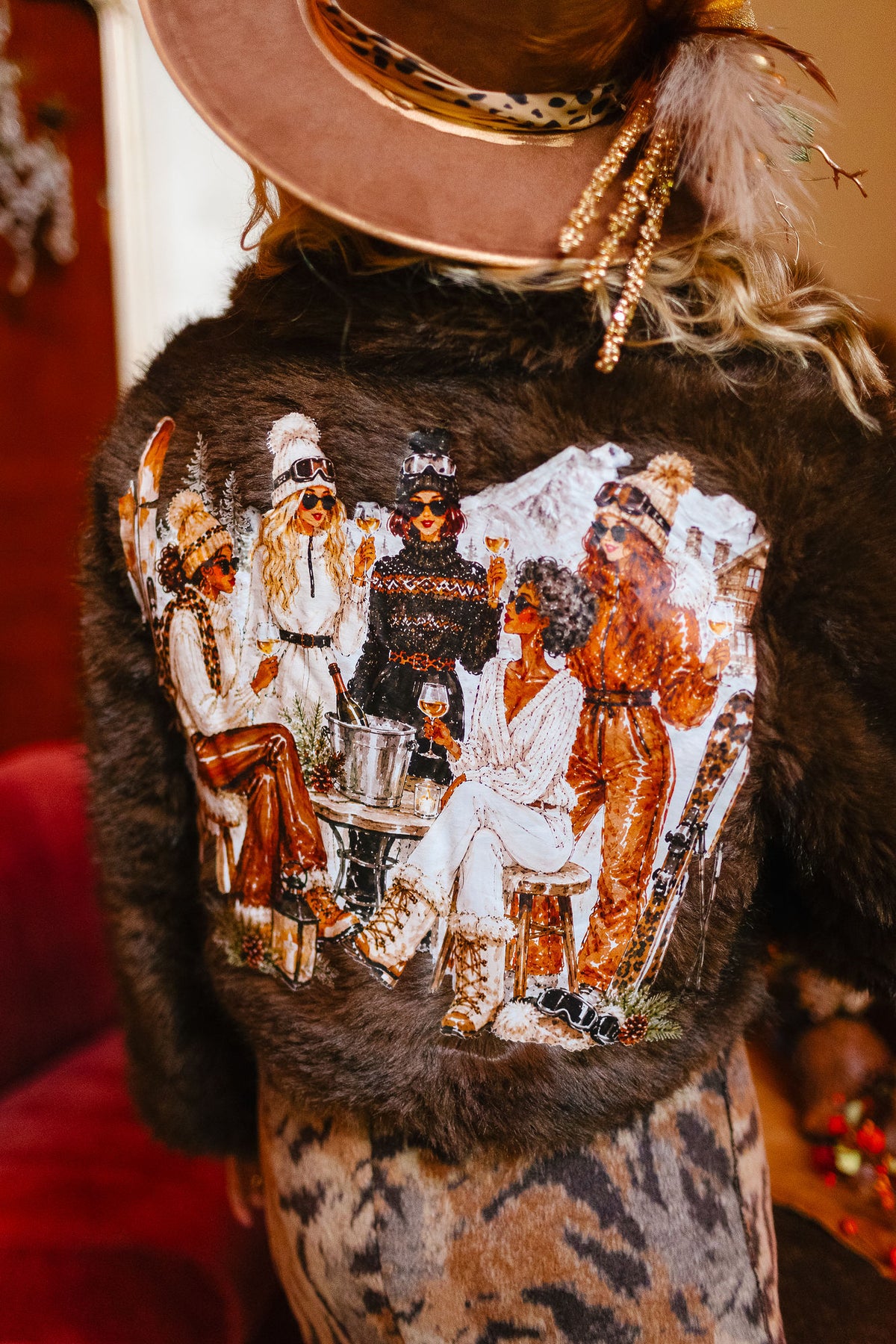 SLOPESIDE SOCIAL CLUB BROWN FUR COAT JACKET Judith March