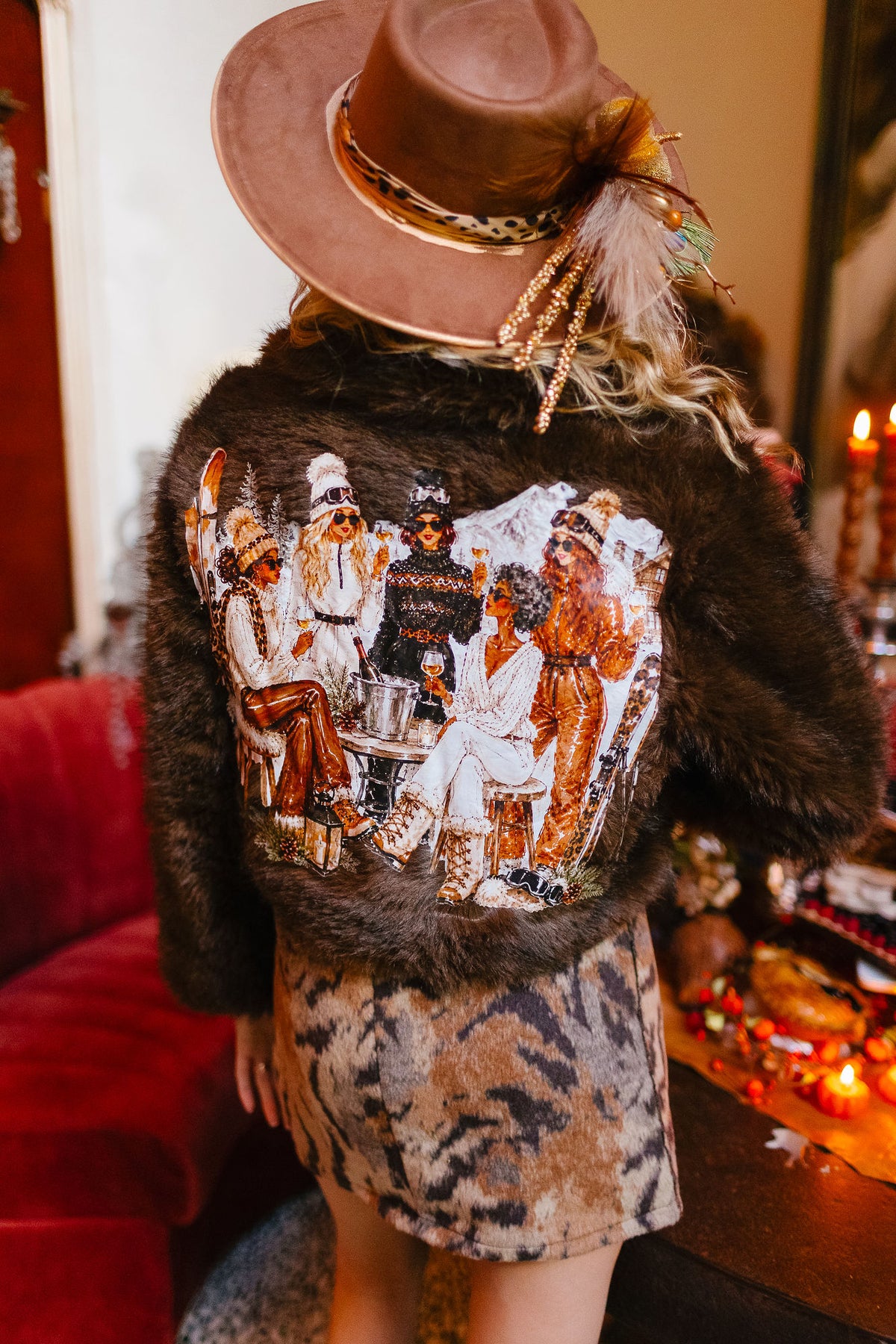 SLOPESIDE SOCIAL CLUB BROWN FUR COAT JACKET Judith March