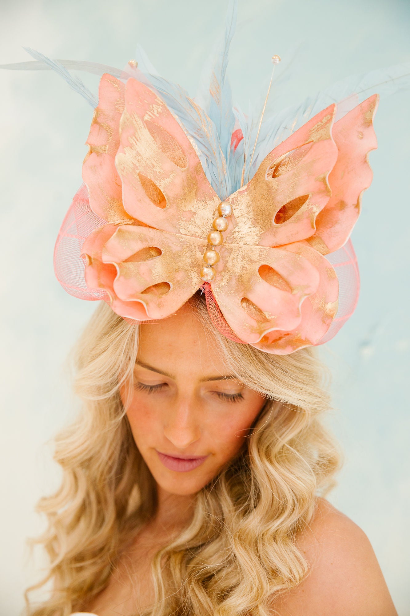 BLUSHING BUTTERFLY FASCINATOR (ONE OF A KIND) FASCINATOR Judith March