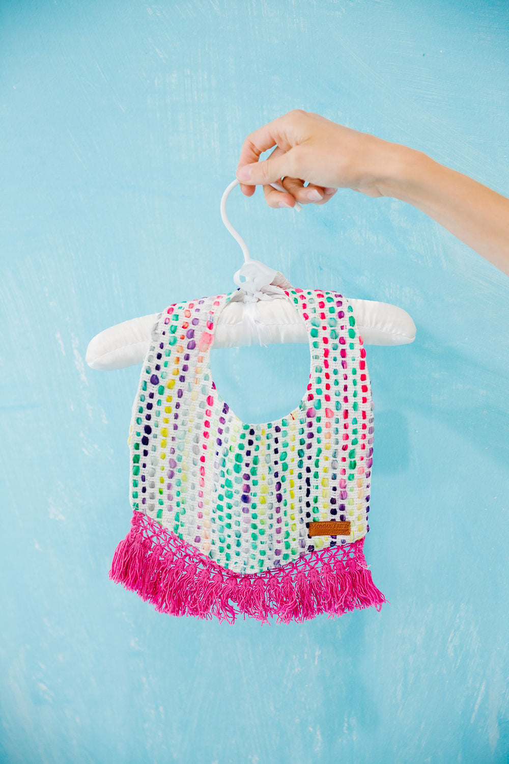 *MINI KIDS RAINBOW TWEED BIB - ONE SIZE BIB Judith March