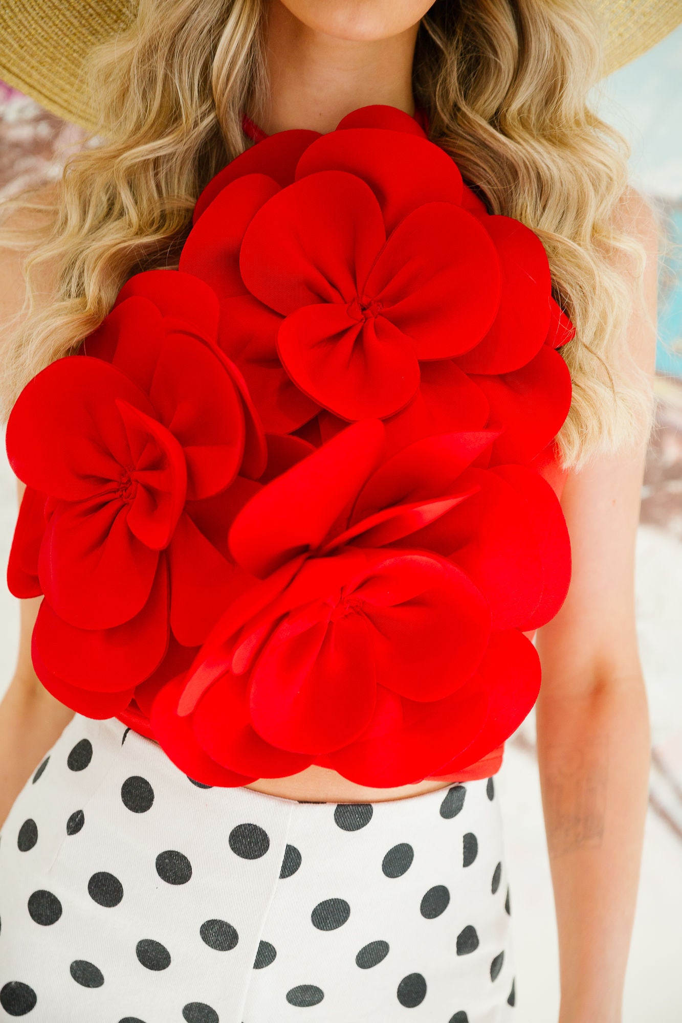 SCARLET BLOOM HALTER TOP TOP Judith March