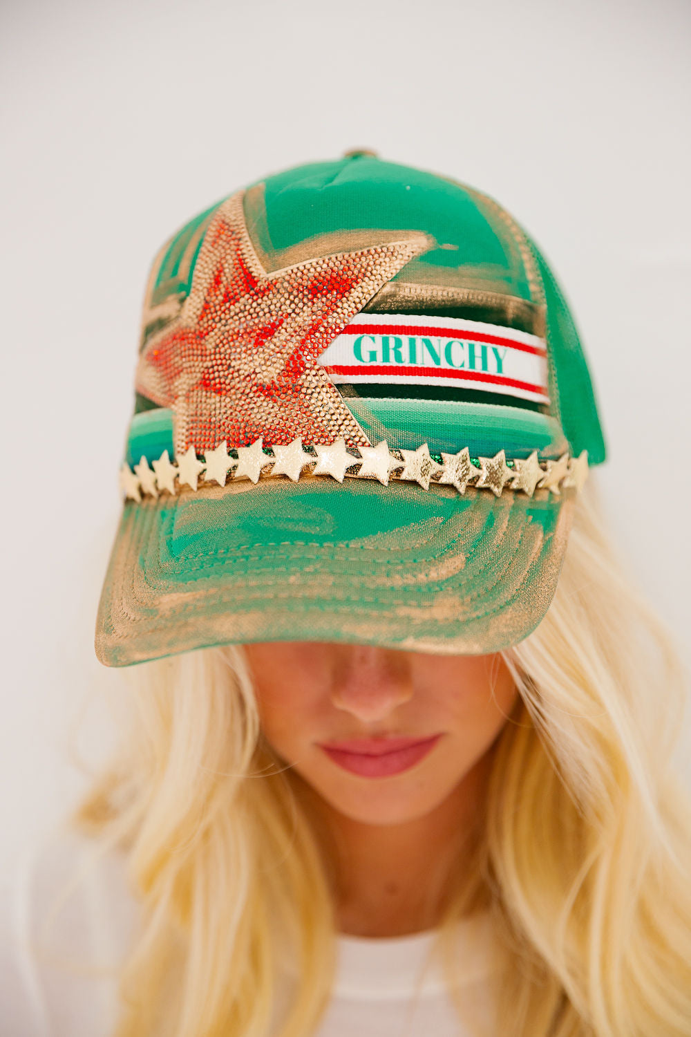GRINCHY GREEN TRUCKER HAT HAT Judith March