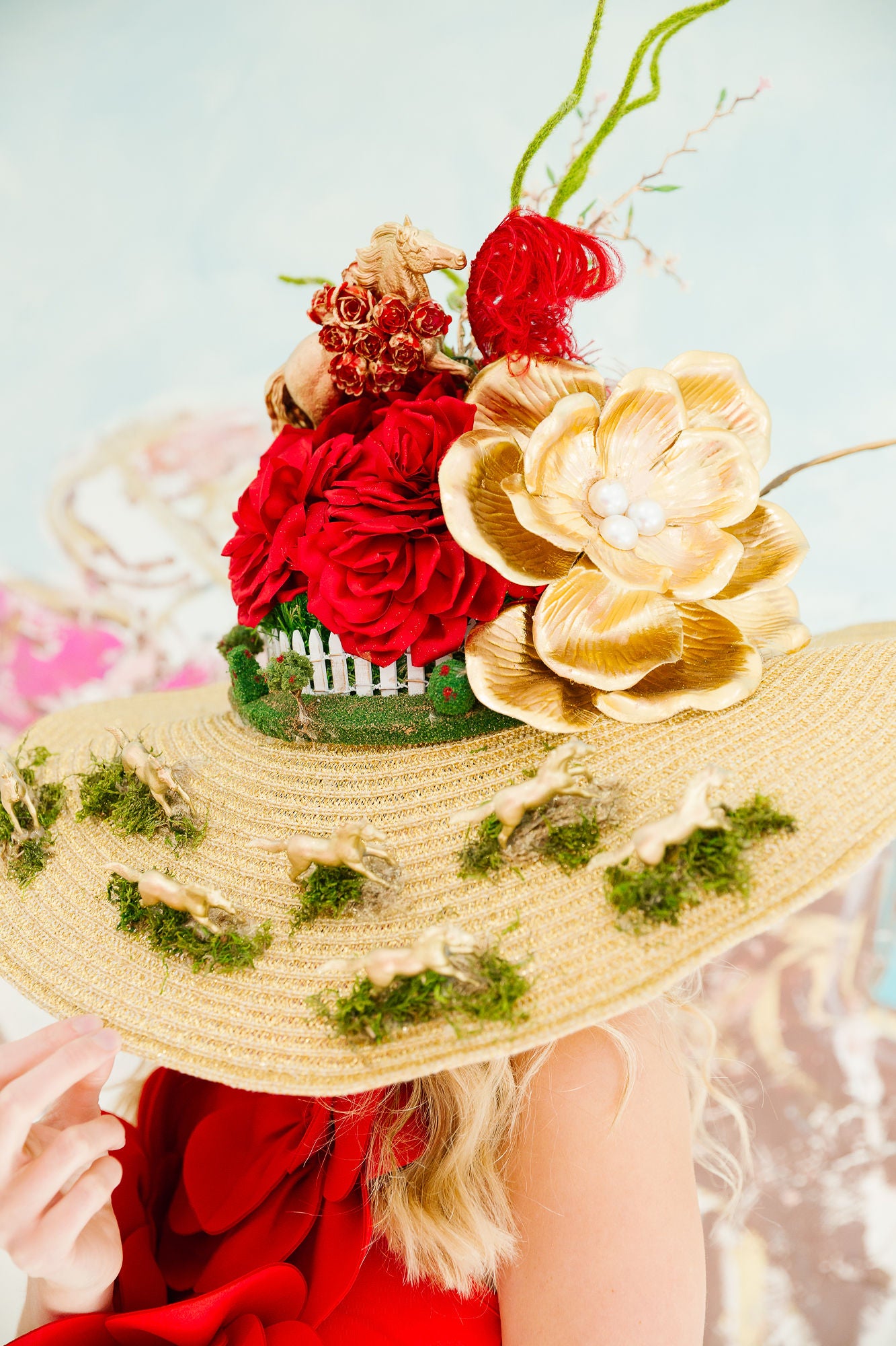 GLORY AT THE GRANDSTAND SUN HAT (ONE OF A KIND) RANCHER HAT Judith March