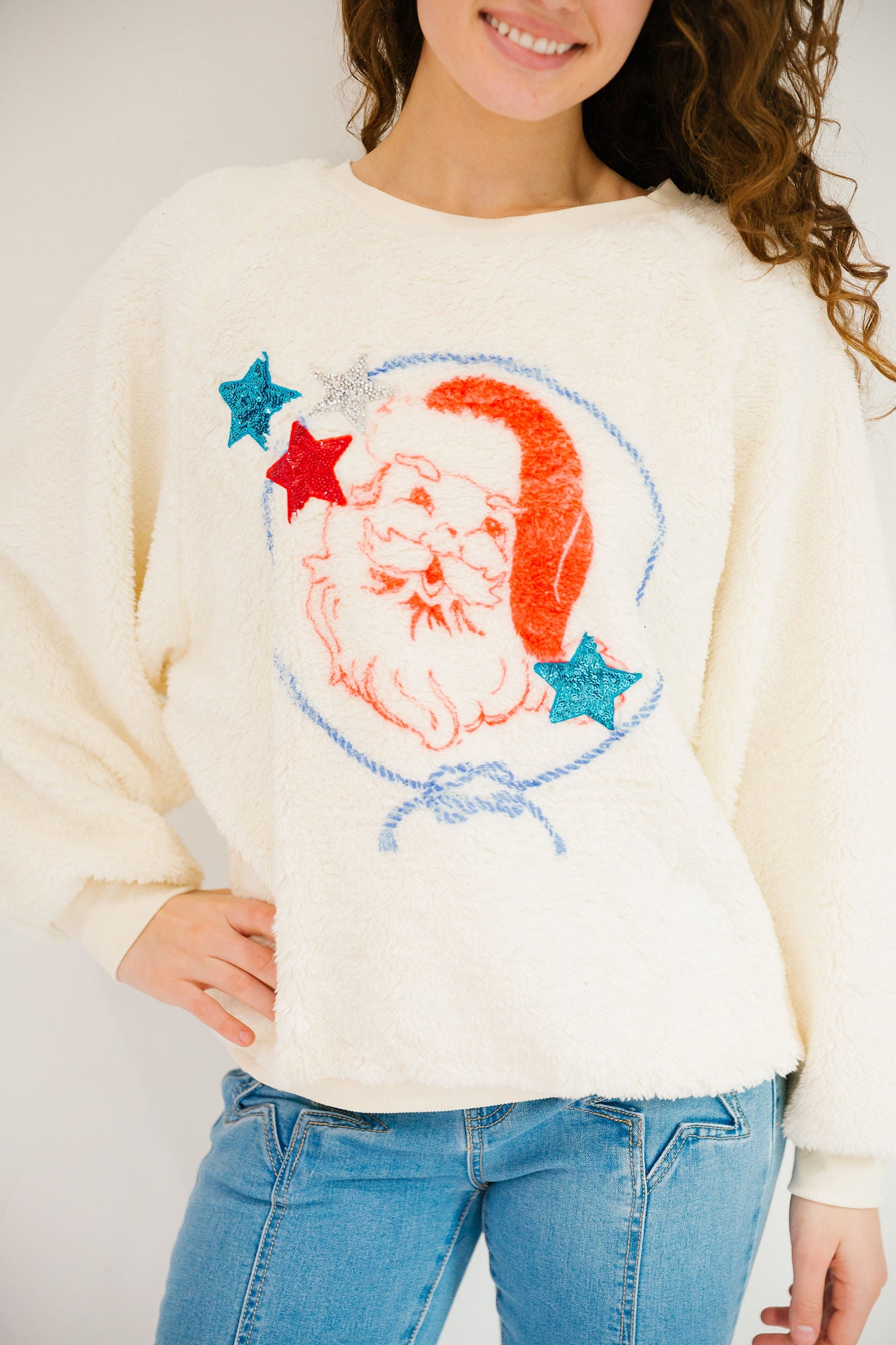 *SANTA ROPE SHERPA PULLOVER - LARGE PULLOVER Judith March