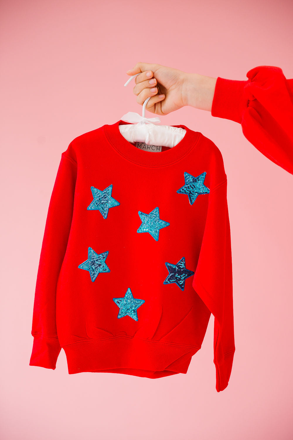 MINI KIDS USA SEQUIN STARS RED PULLOVER pullover Judith March