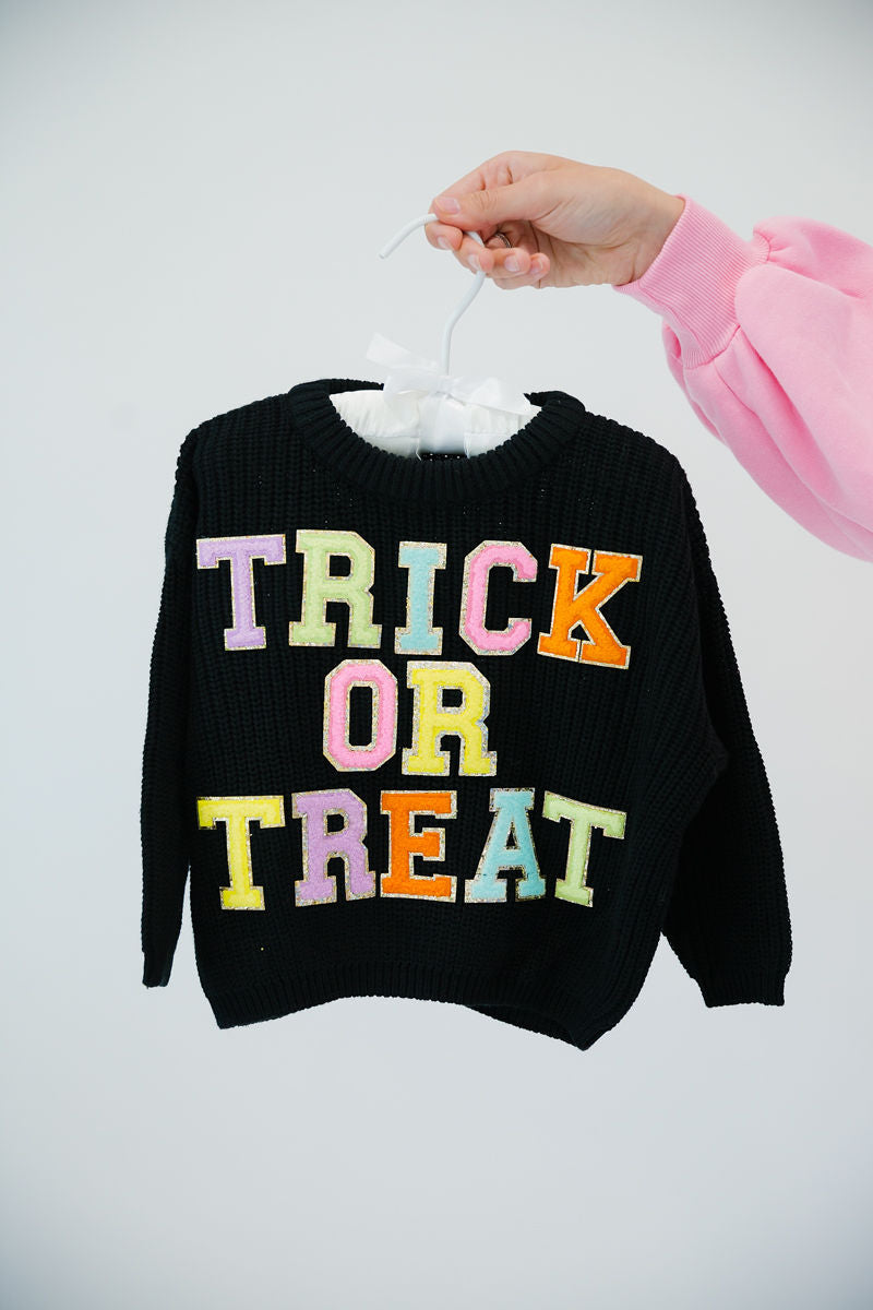 MINI KIDS TRICK OR TREAT BLACK SWEATER SWEATER Judith March