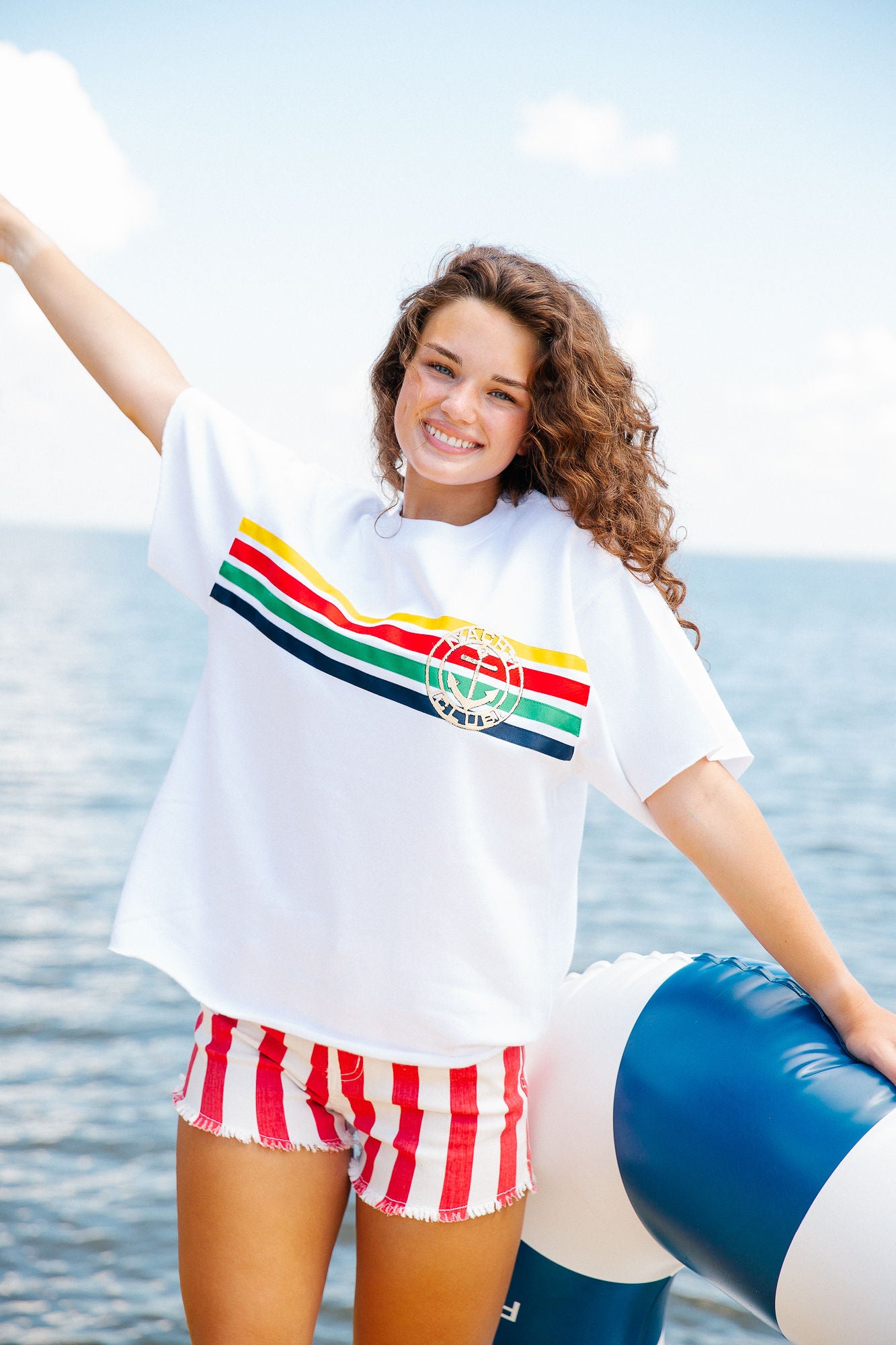 YACHT CLUB STRIPED SLEEVELESS PULLOVER PULLOVER Judith March