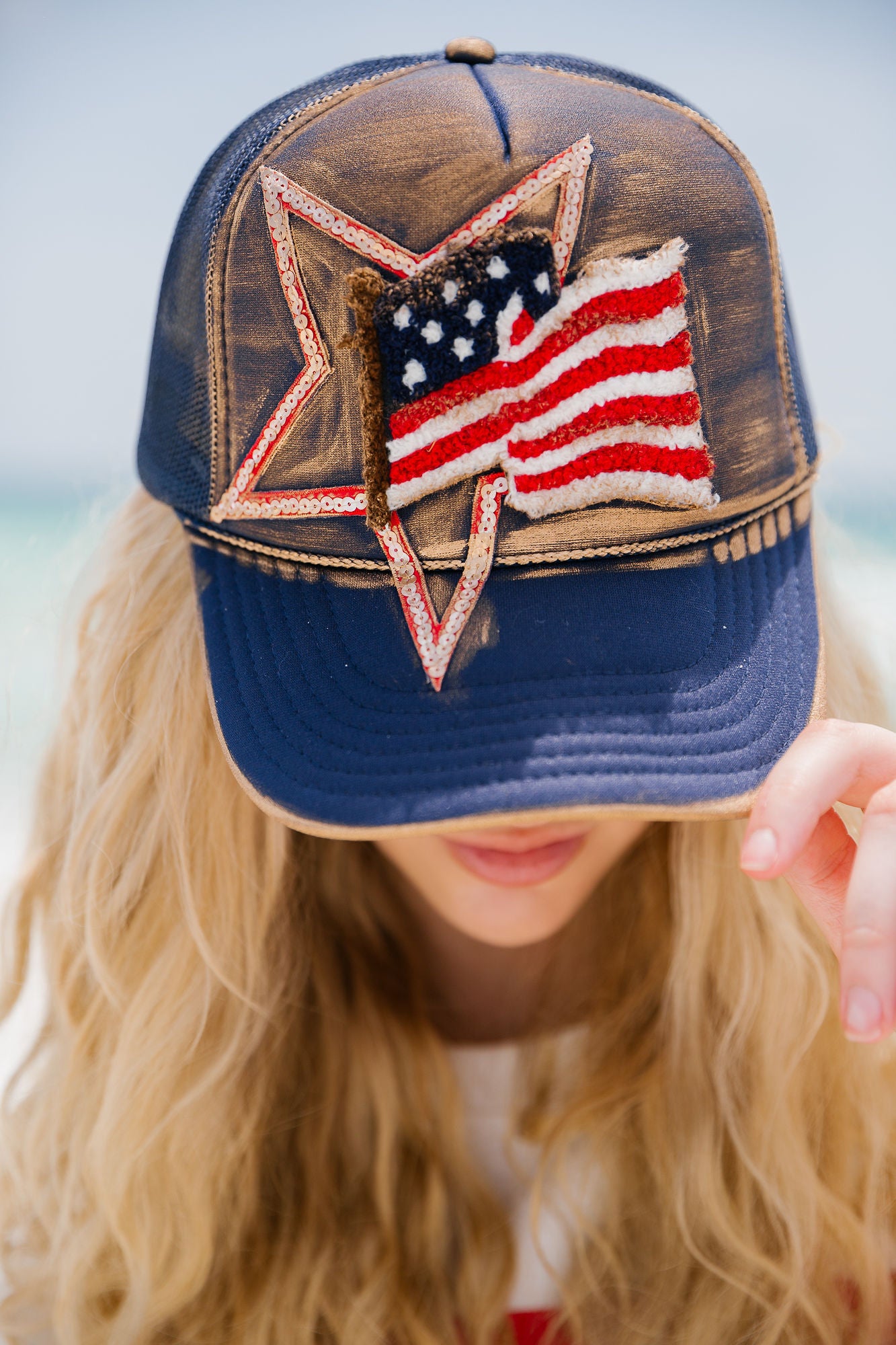 STAR SPANGLED TRUCKER HAT HAT Judith March