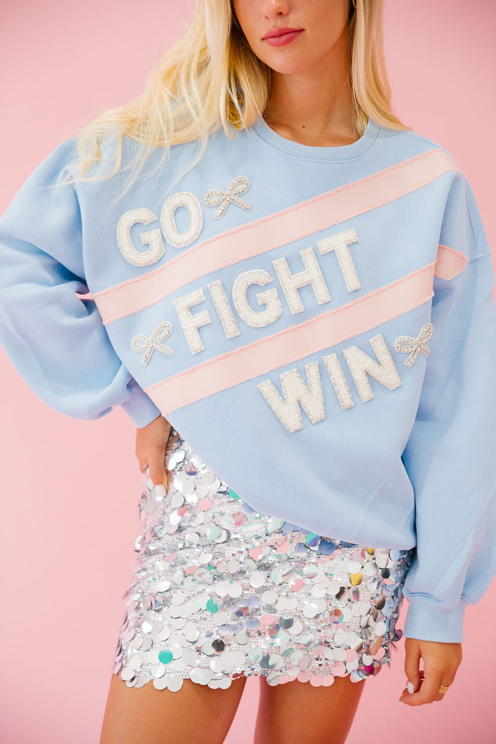 GO FIGHT WIN BLUE PULLOVER PULLOVER Judith March