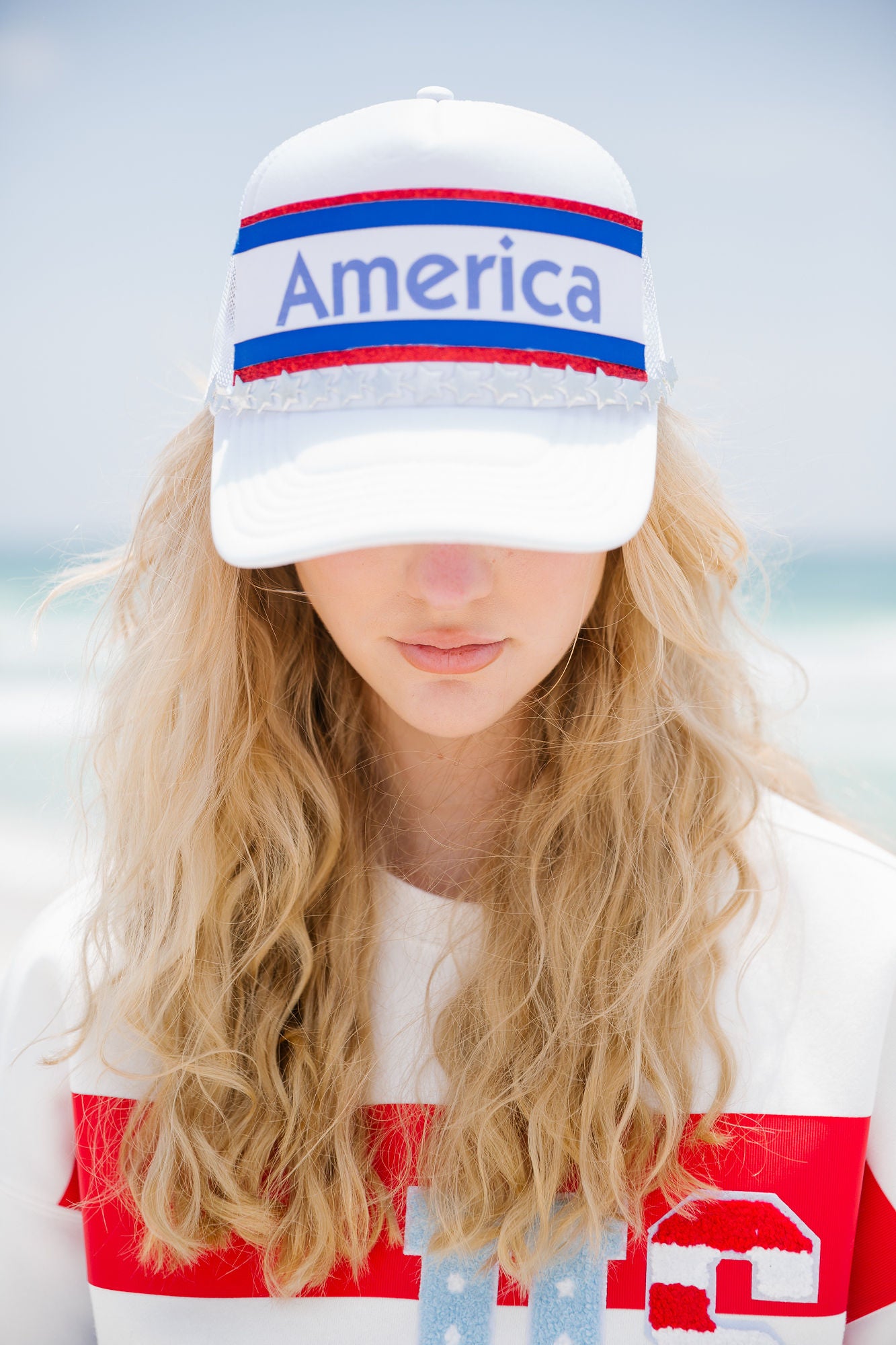 AMERICA RIBBON TRUCKER HAT TRUCKER HAT Judith March