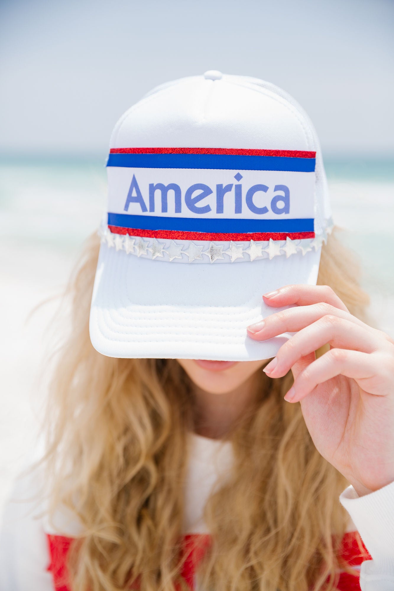 AMERICA RIBBON TRUCKER HAT TRUCKER HAT Judith March